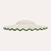 Paralume In Ceramica Ondulato Bianco Con Bordo Verde Ø. 39 cm