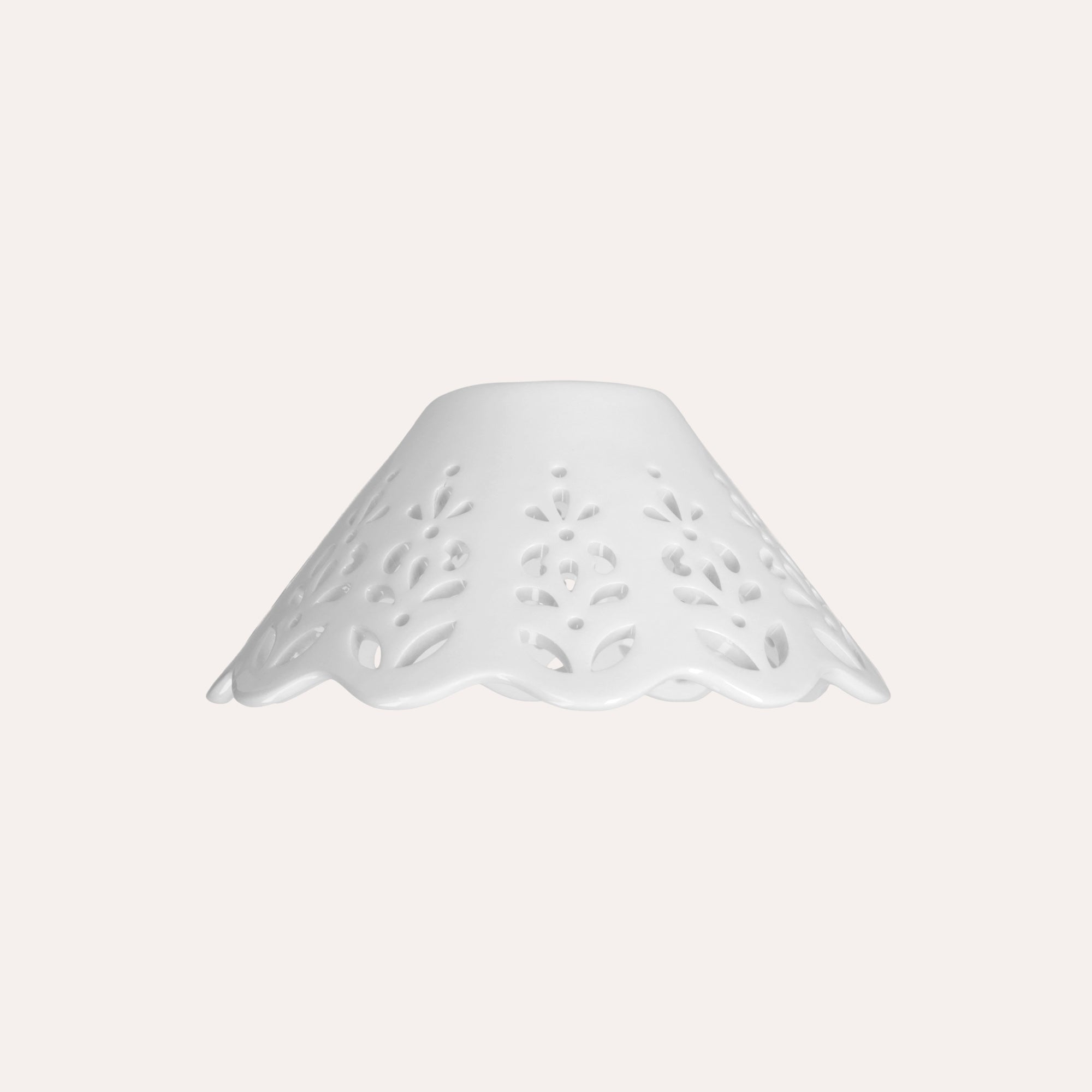 White Pierced Ceramic Lampshade Ø 18 cm