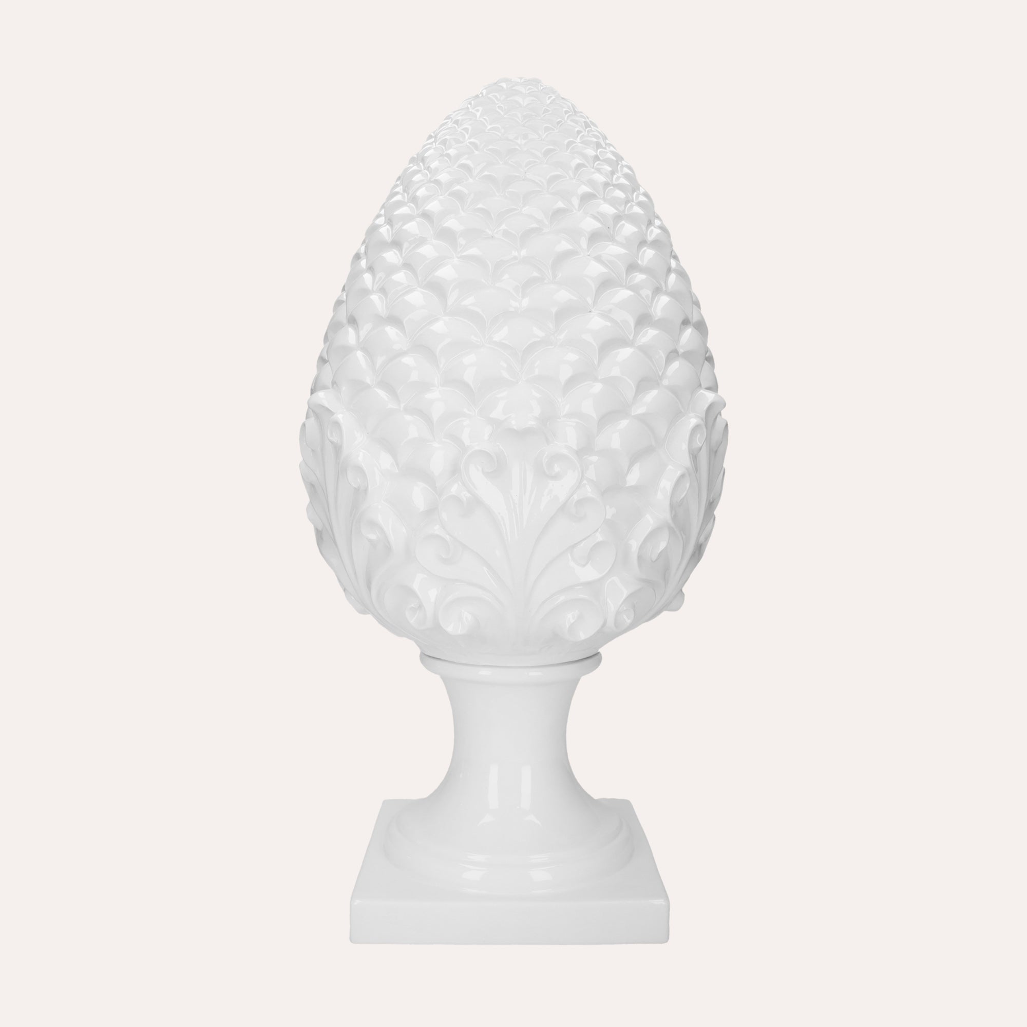Pigna in Ceramica Bianca H. 60 cm