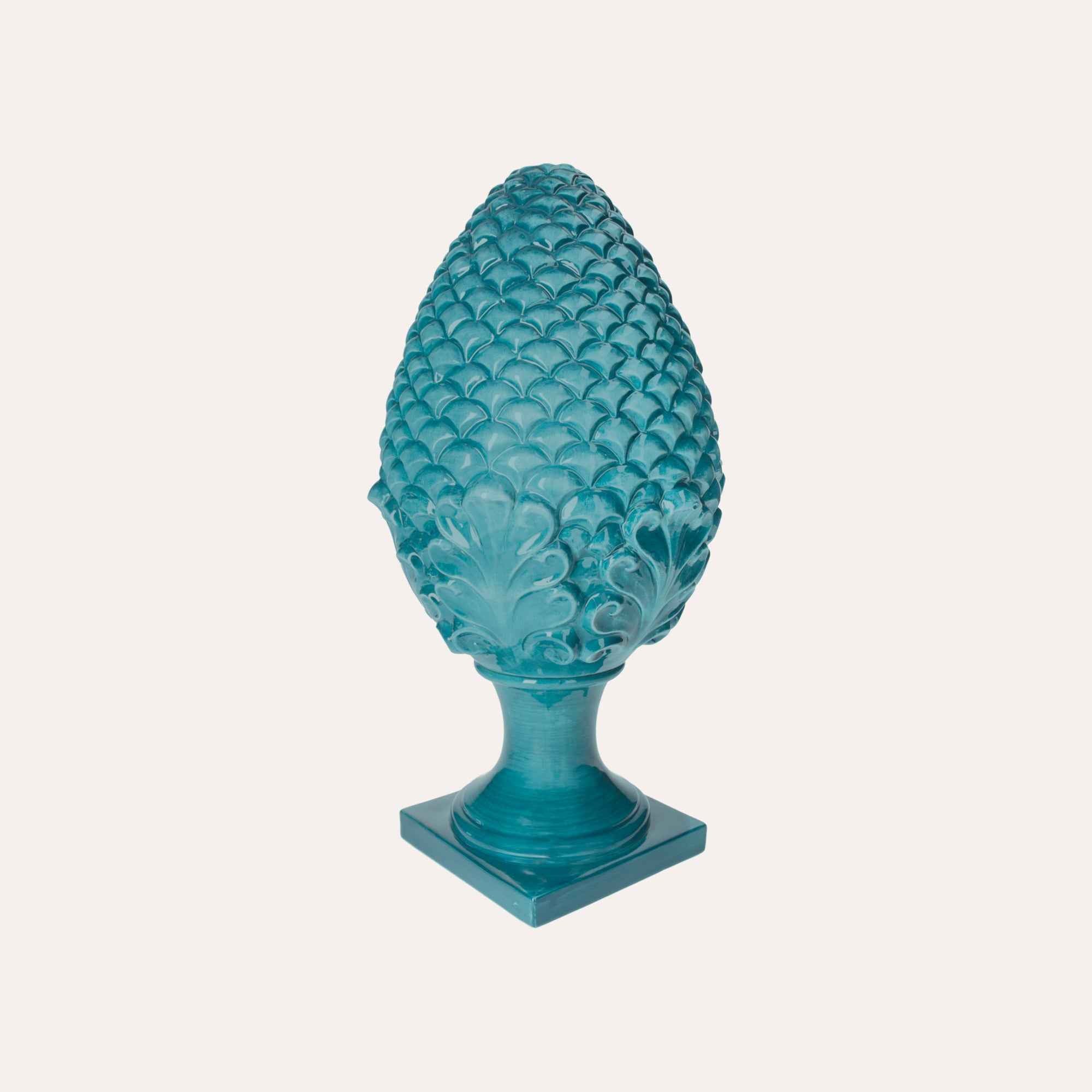 Pigna in Ceramica Color Petrolio - H. 60cm
