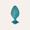 Ceramic Pine Cone in Petrol Blue, H. 50cm