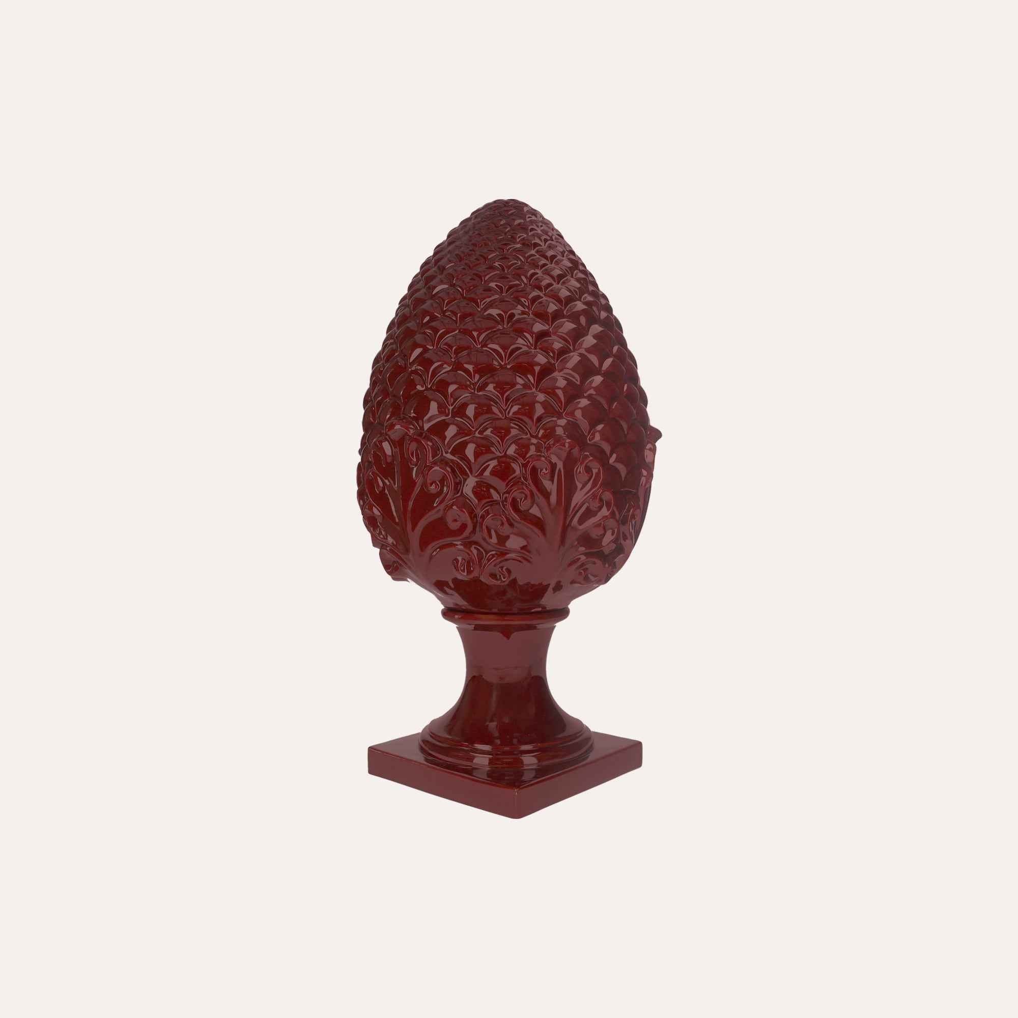 Pigna in Ceramica Bordeaux - H. 50cm