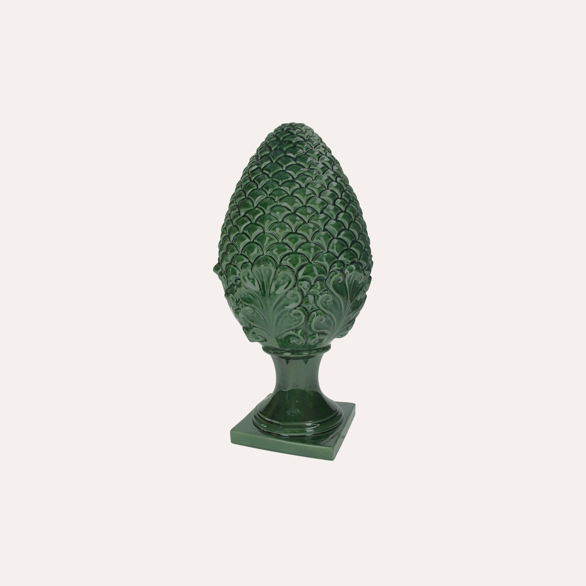 Pigna in Ceramica Verde H. 35cm