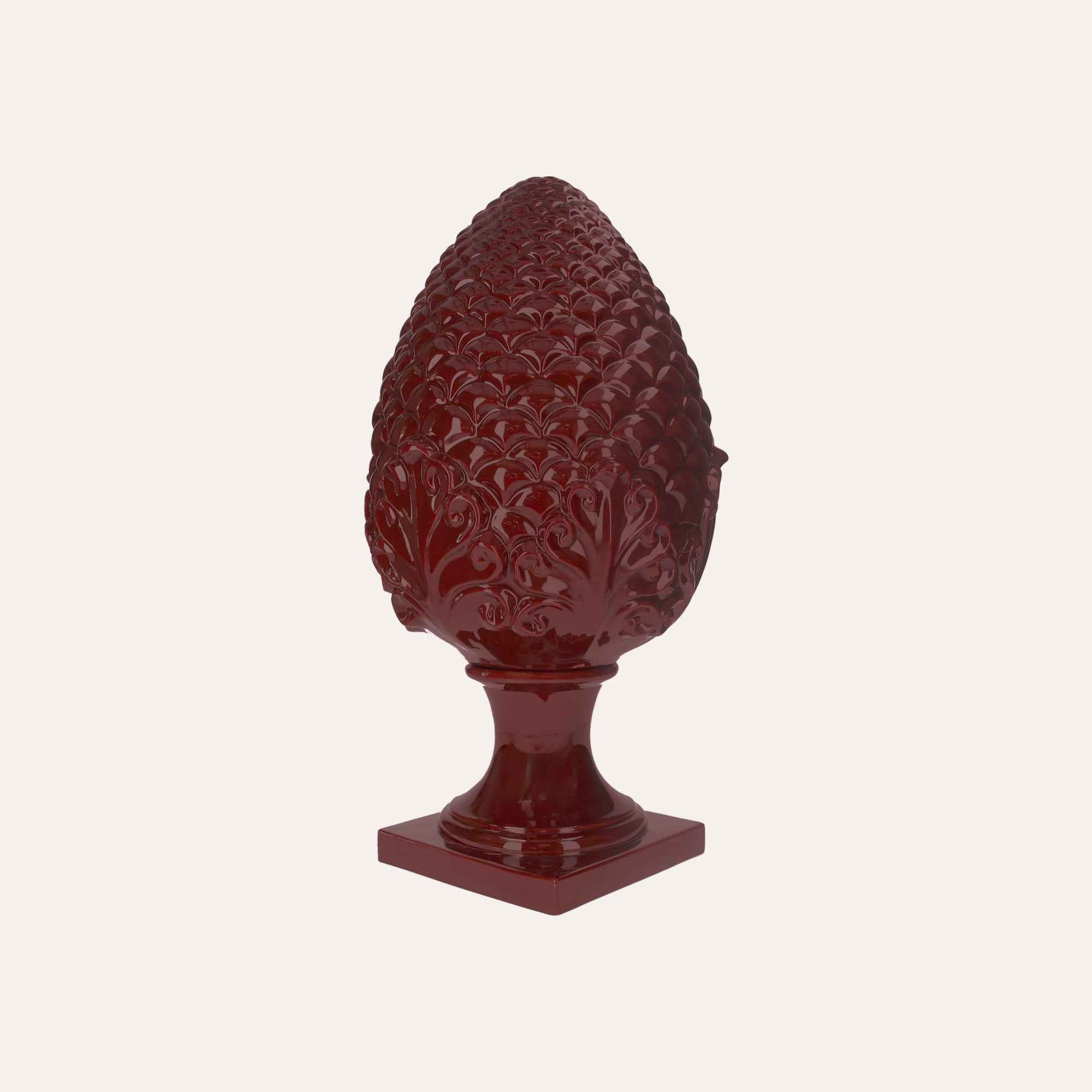 Pigna in Ceramica Bordeaux - H. 60cm