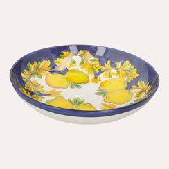 Large Salad Bowl with Lemon Decorative Motif