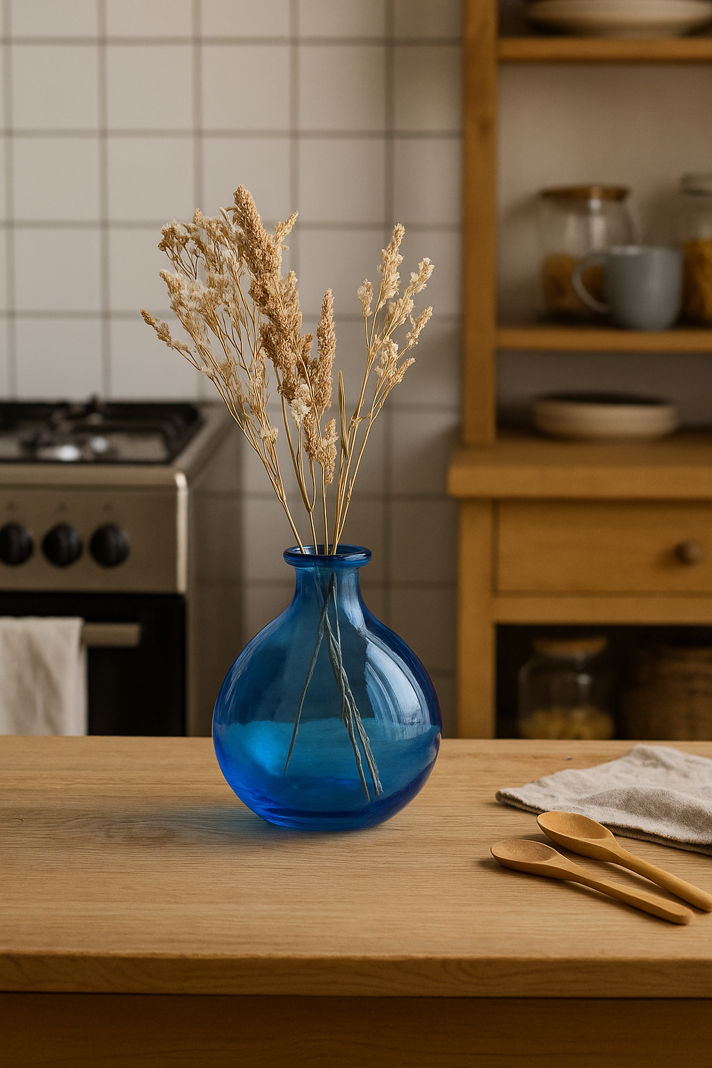 Decorative Glass Bowl (18x16cm) - Blue