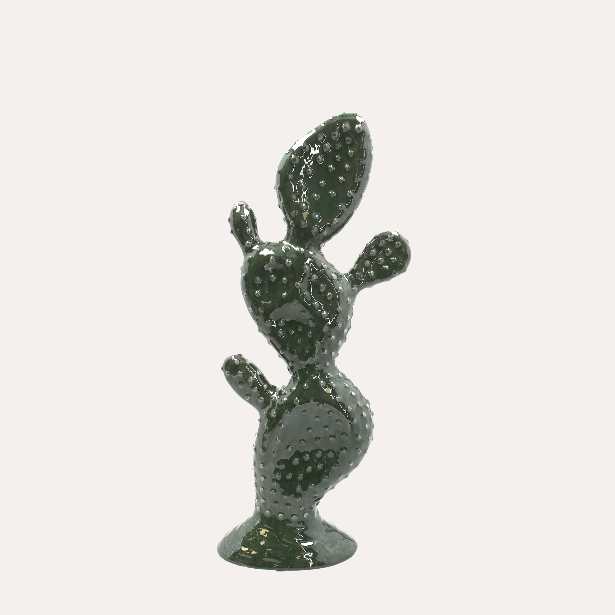 Fico d'India Decorativo in Ceramica Verde H.48x20x10 cm