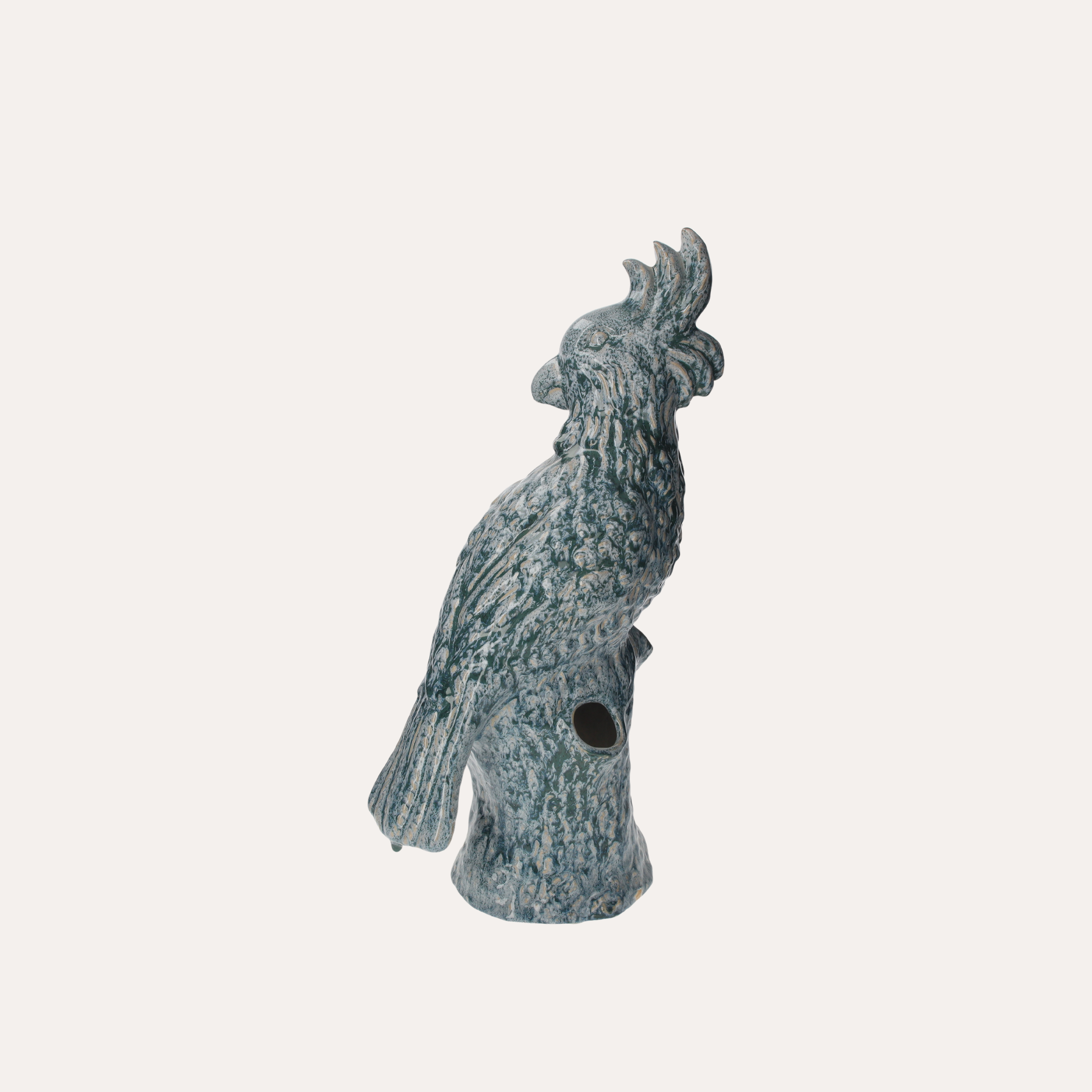 Pappagallo vaso in ceramica azzurro 26x18x53 cm