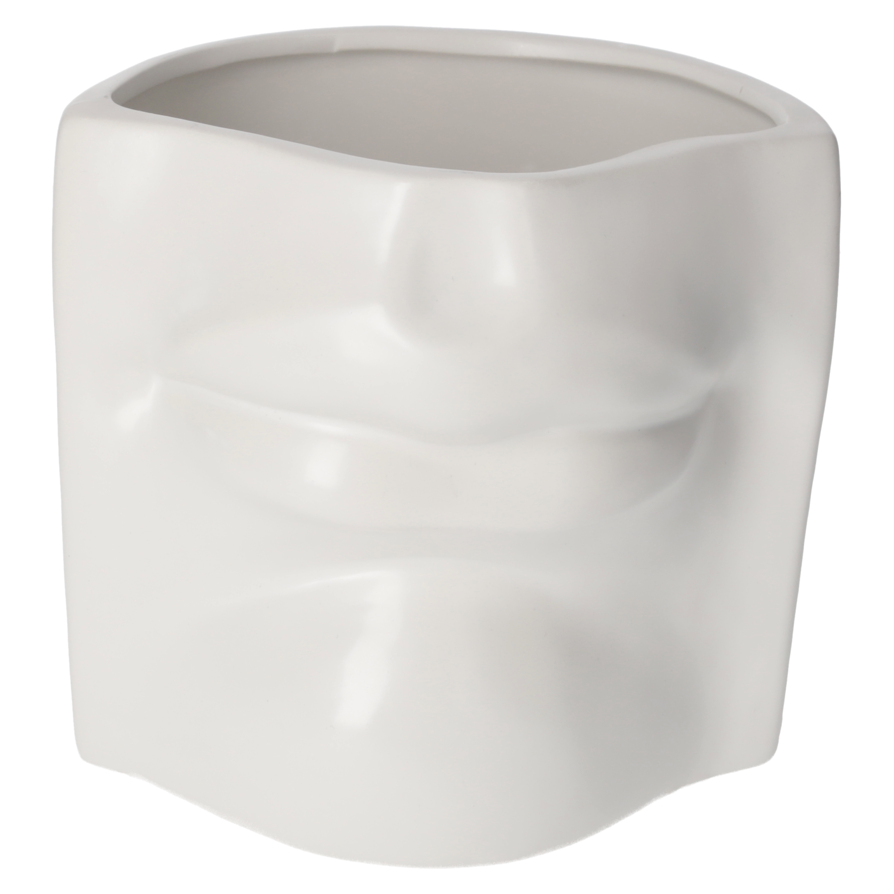Vaso Bocca in Ceramica Bianca Opaca