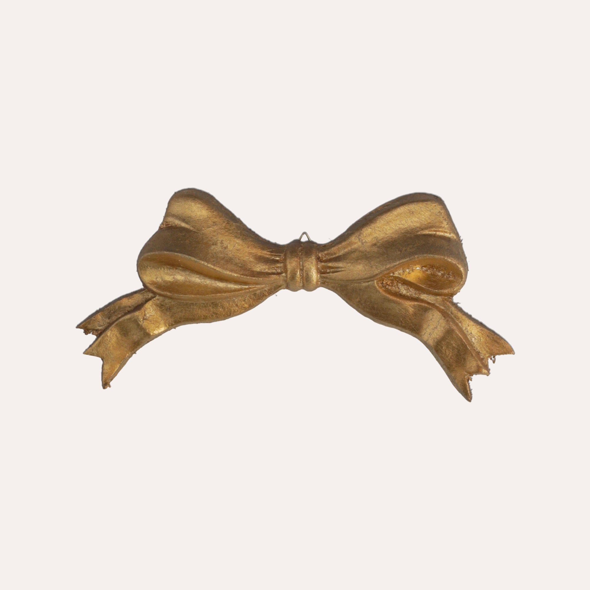 Fiocco Decorativo Dorato In Legno Intagliato