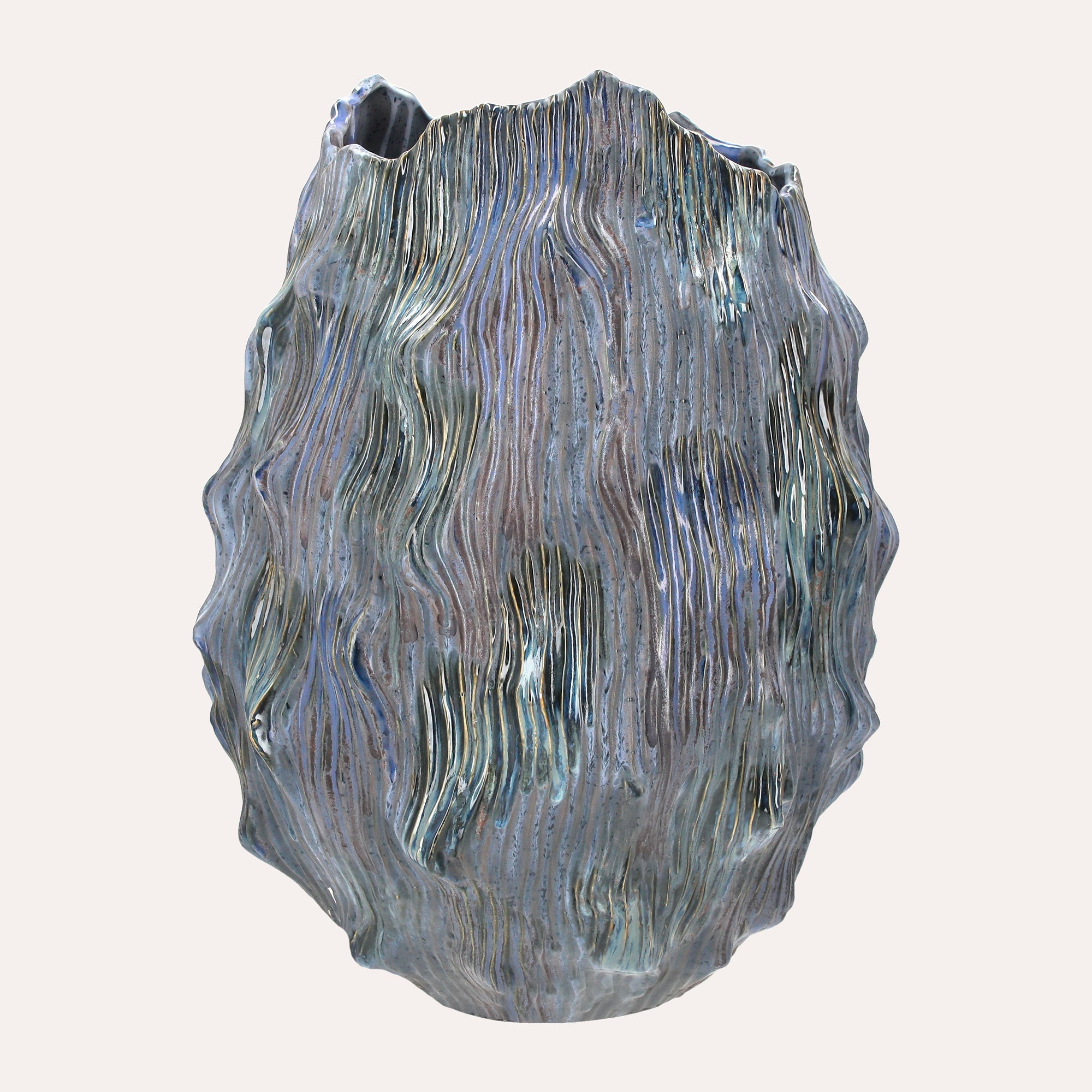 Vaso in Ceramica Turchese Decorativo