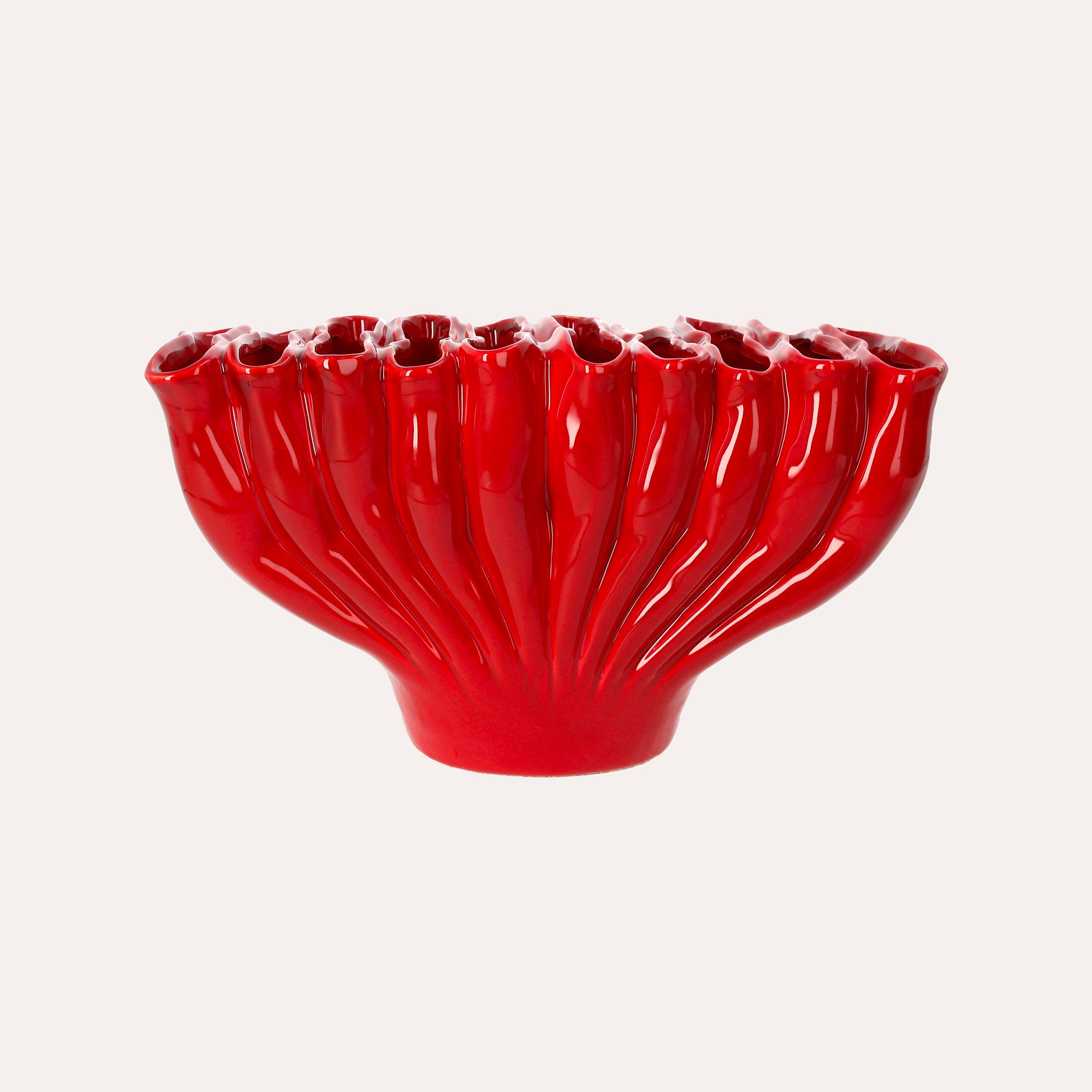 Vaso in Ceramica Rossa con Coralli
