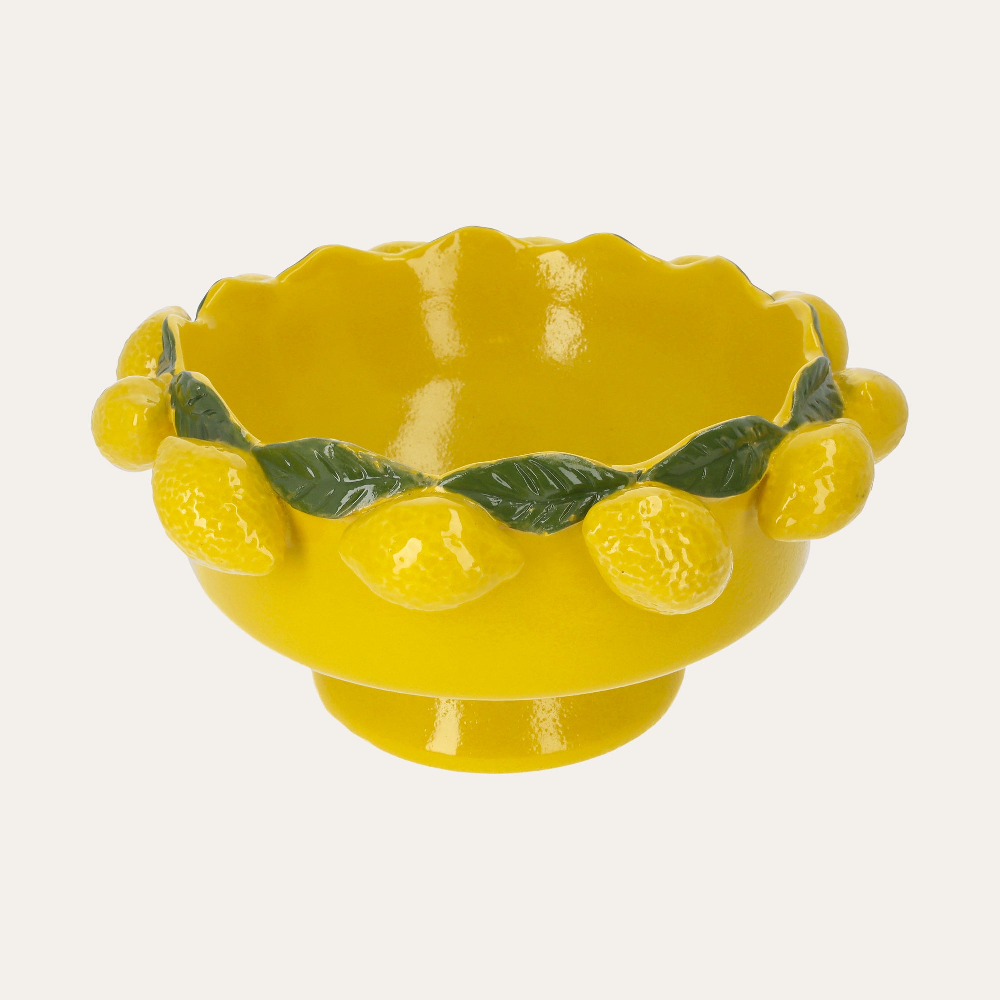 Alzata in Ceramica con Limoni Decorativi 37x29cm