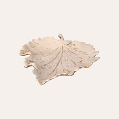 Beige Ceramic Decorative Leaf – Elegant Sandblasted Effect