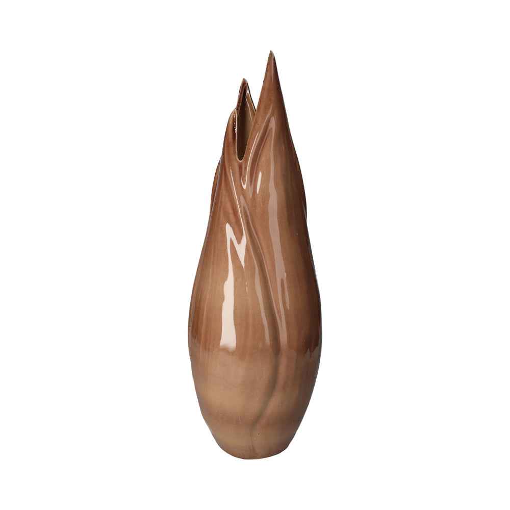 Elegante Vaso Rosa Antico con Punte Decorative in Ceramica