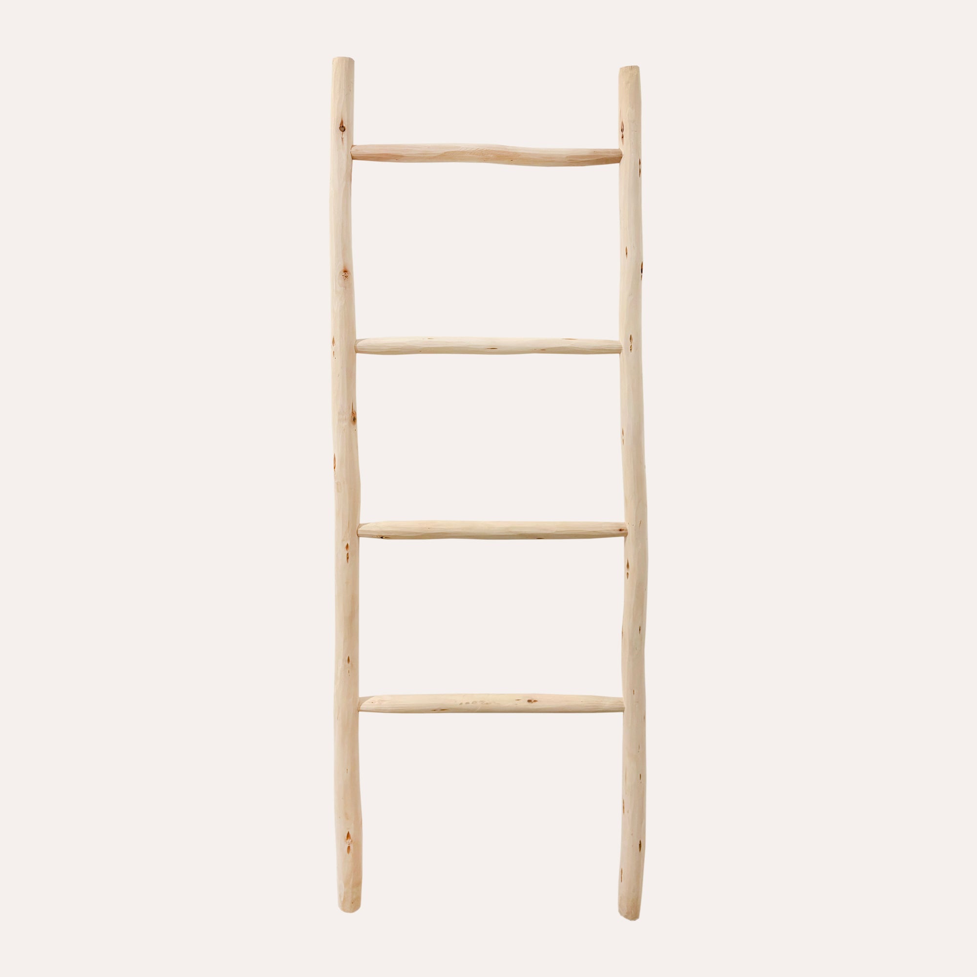 Scaletta Decorativa in Legno Naturale H 150 x 45 cm