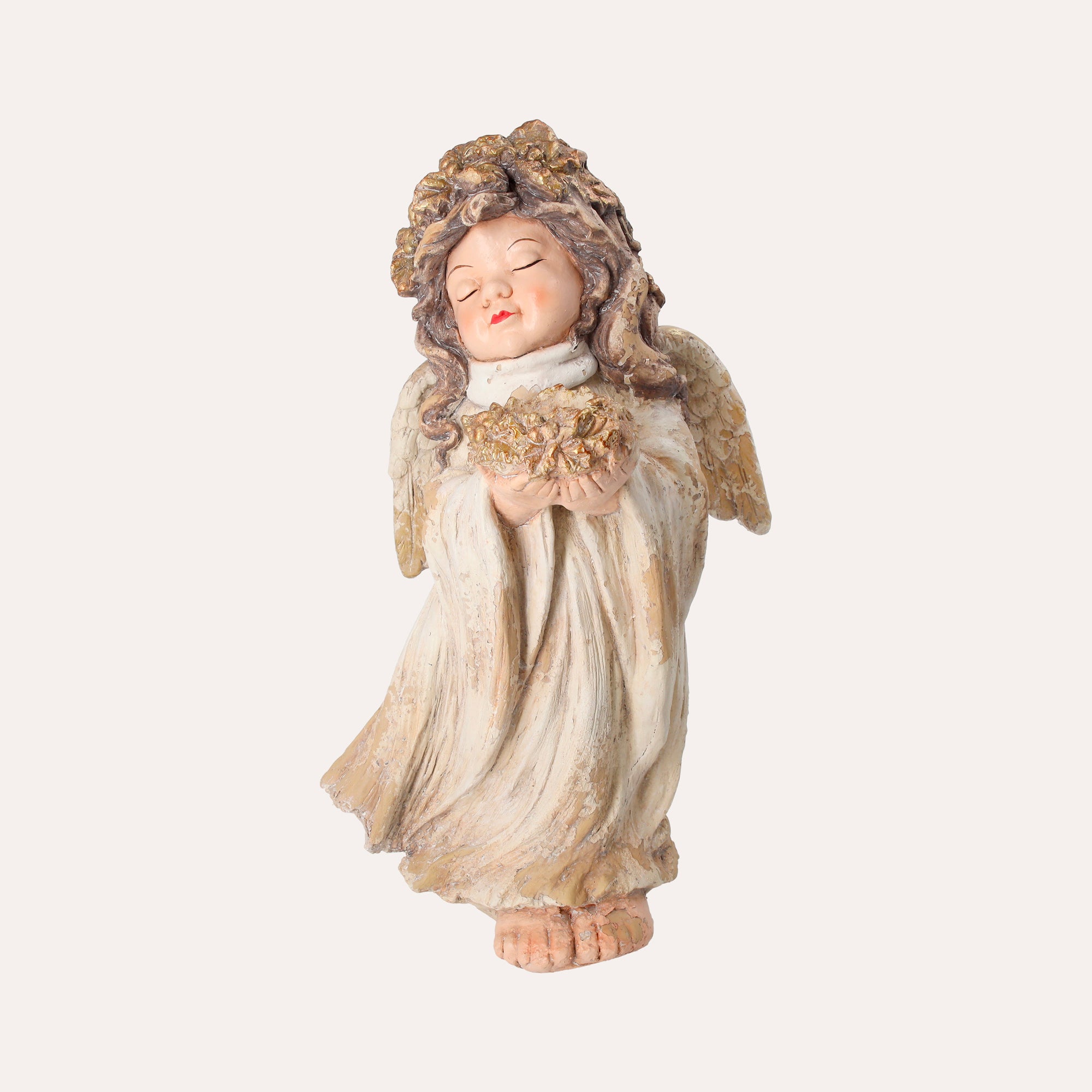 Fanciulla con portacandela in Resina