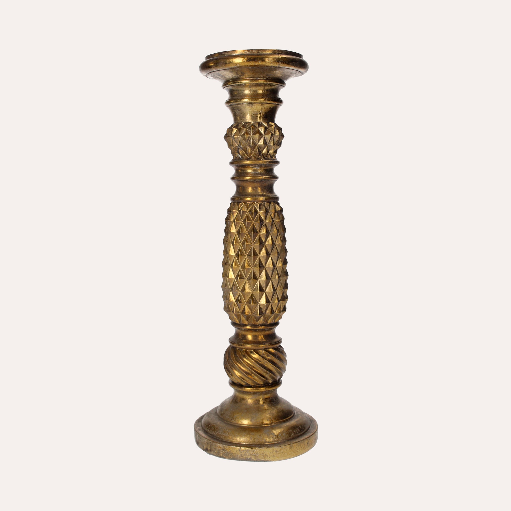 Porta Candele In Ferro Effetto Ottone