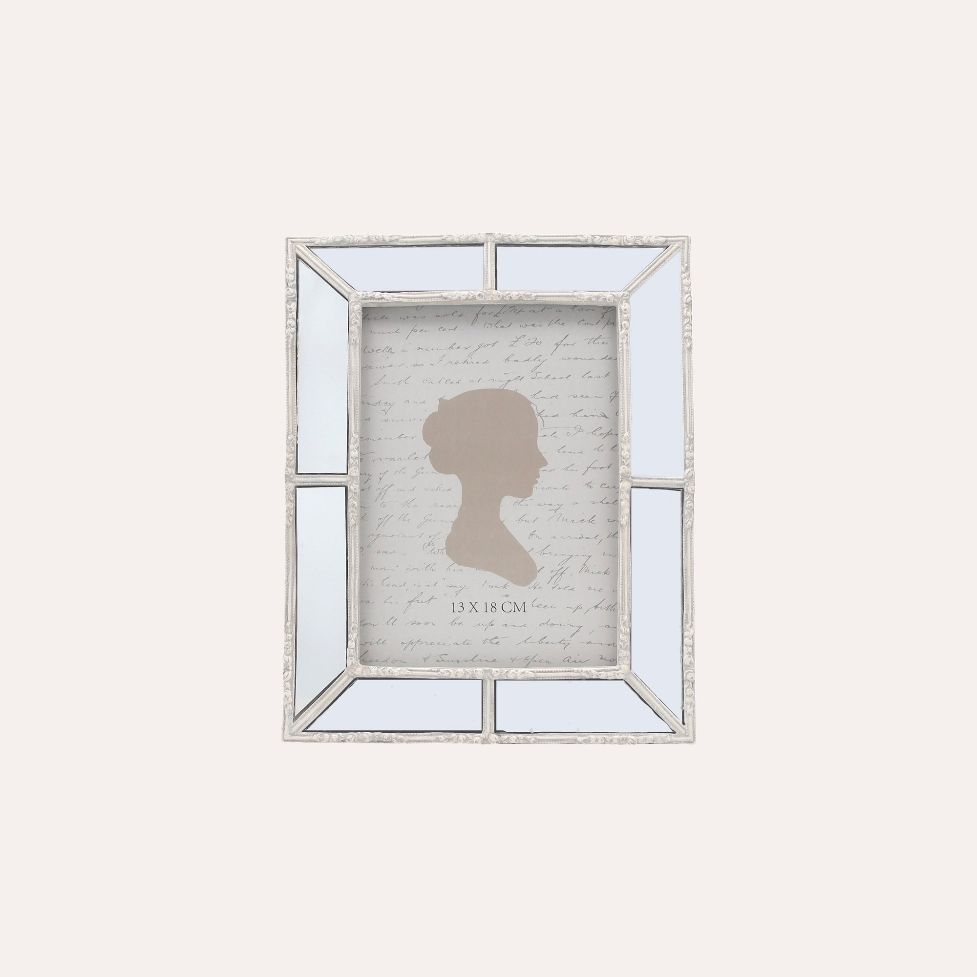 Photo Frame with Mirrored Inserts and White Finish (21x16.5 cm)