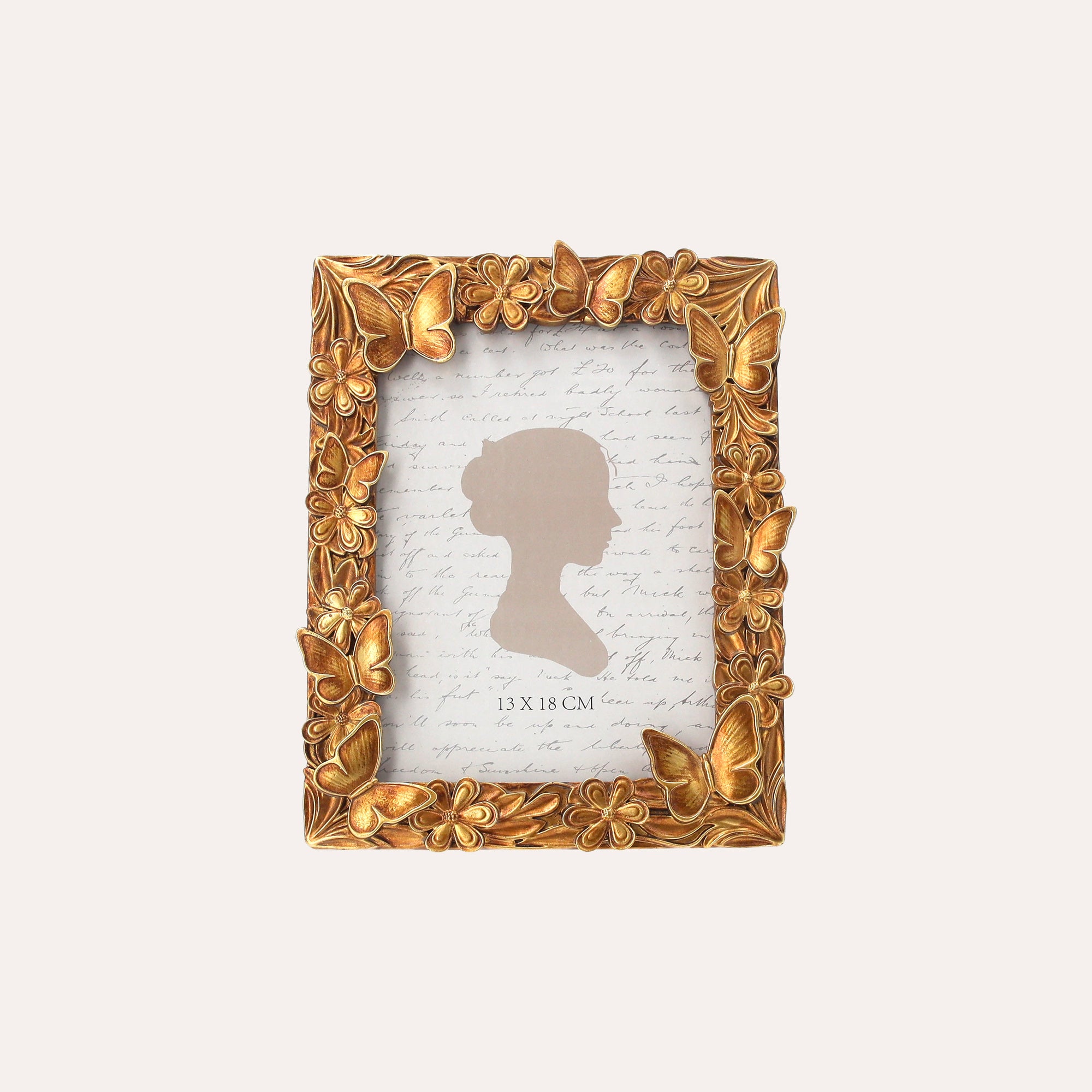 Photo Frame with Golden Butterfly Motif (17x24cm)