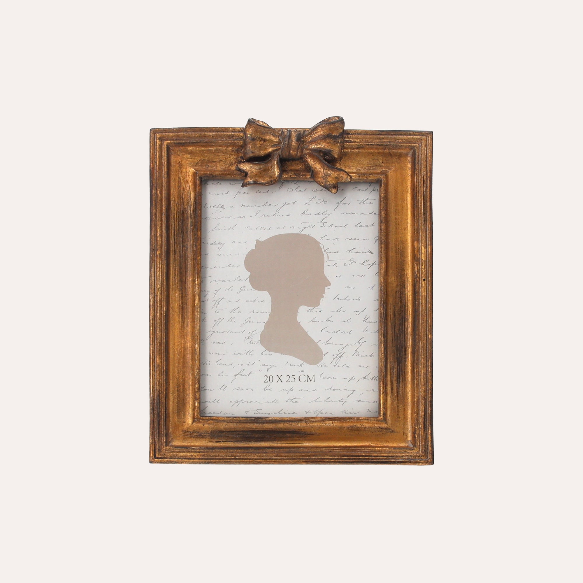 Large Photo Frame with Golden Bow (24x19cm)