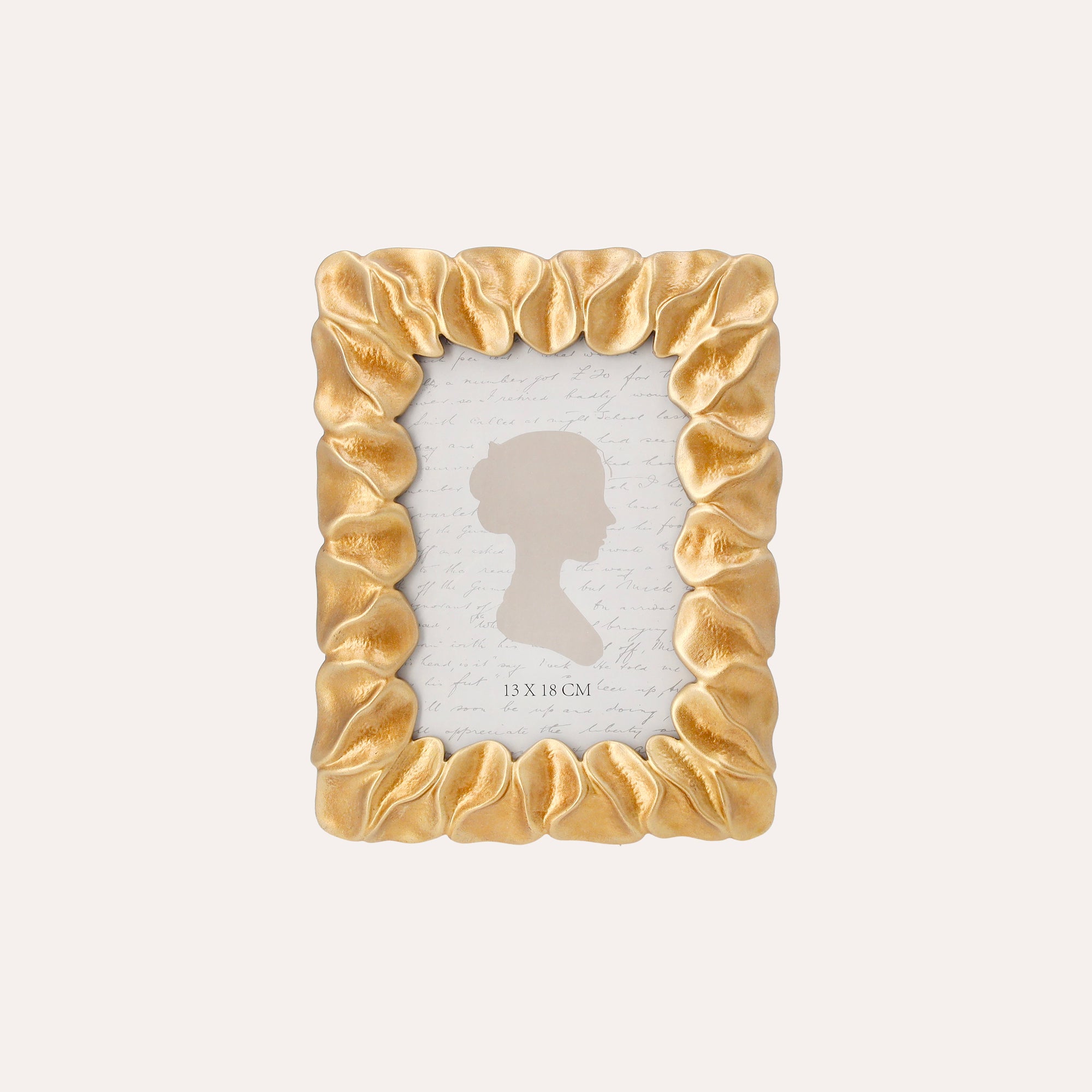 Small Photo Frame with Golden Petal Design (21x16cm)