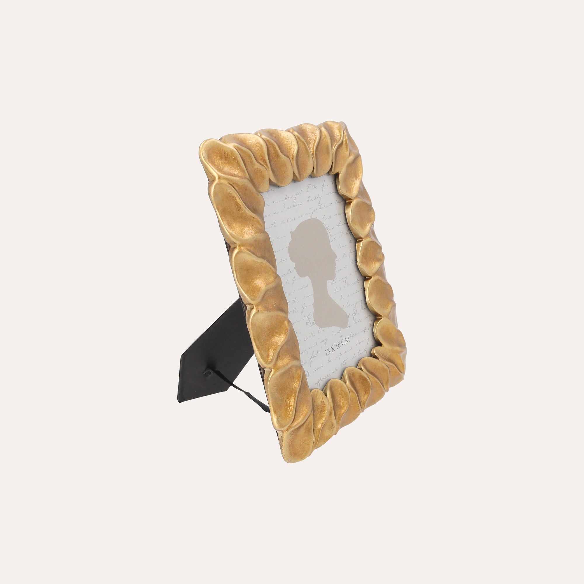Small Photo Frame with Golden Petal Design (21x16cm)