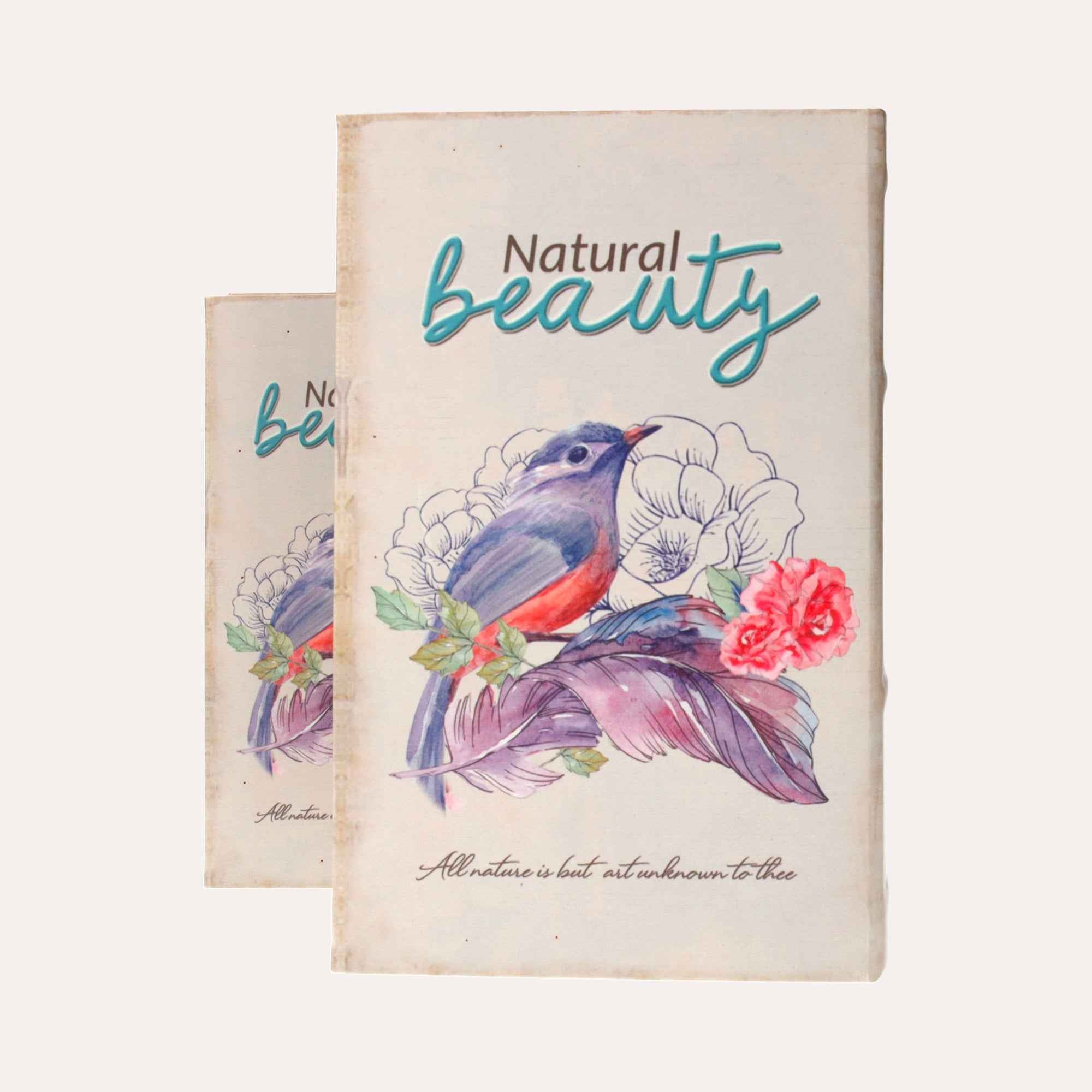 Set di Scatole Libro con Uccellino Viola per Organizzazione