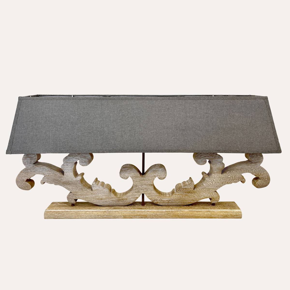 Lampada Da Tavolo con 3 Luci e Paralume in Stoffa Inclusi H47x98x22 cm