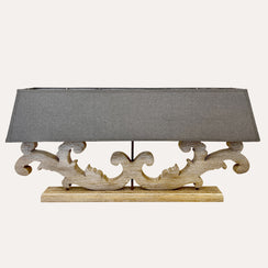 Lampada Da Tavolo con 3 Luci e Paralume in Stoffa Inclusi H47x98x22 cm