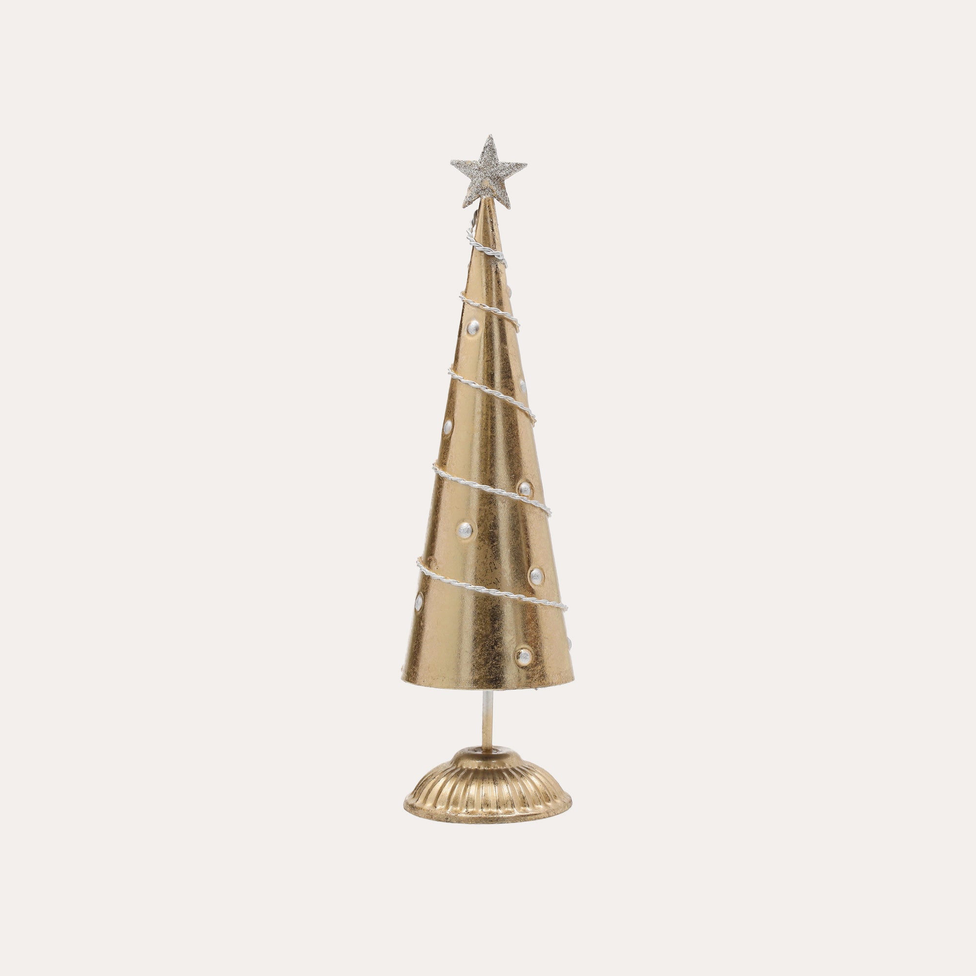 Albero di Natale Decorativo con piedistallo in Latta
