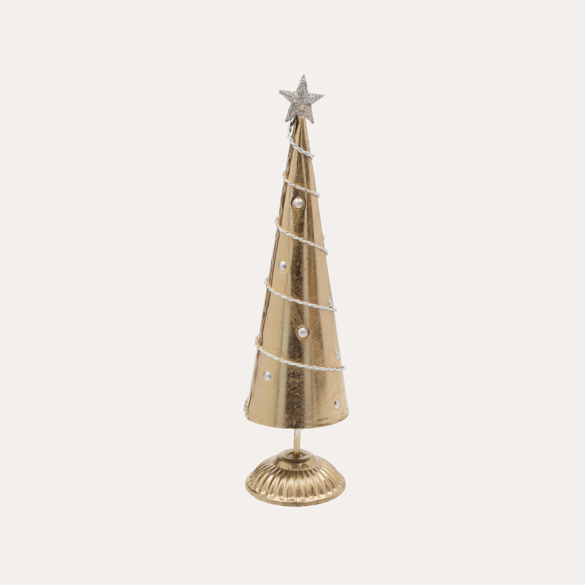 Albero di Natale Decorativo con piedistallo in Latta