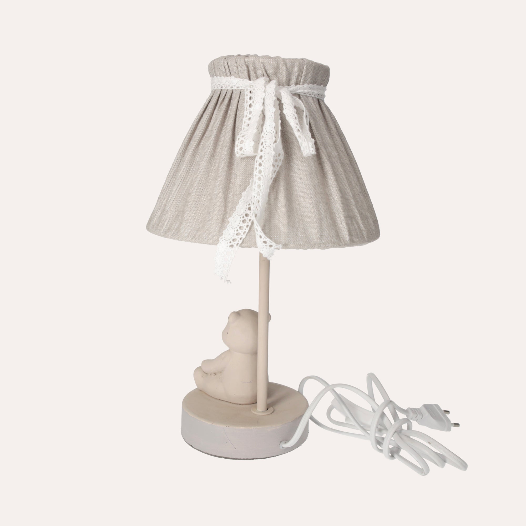 Nursery Lamp with Wooden Bear