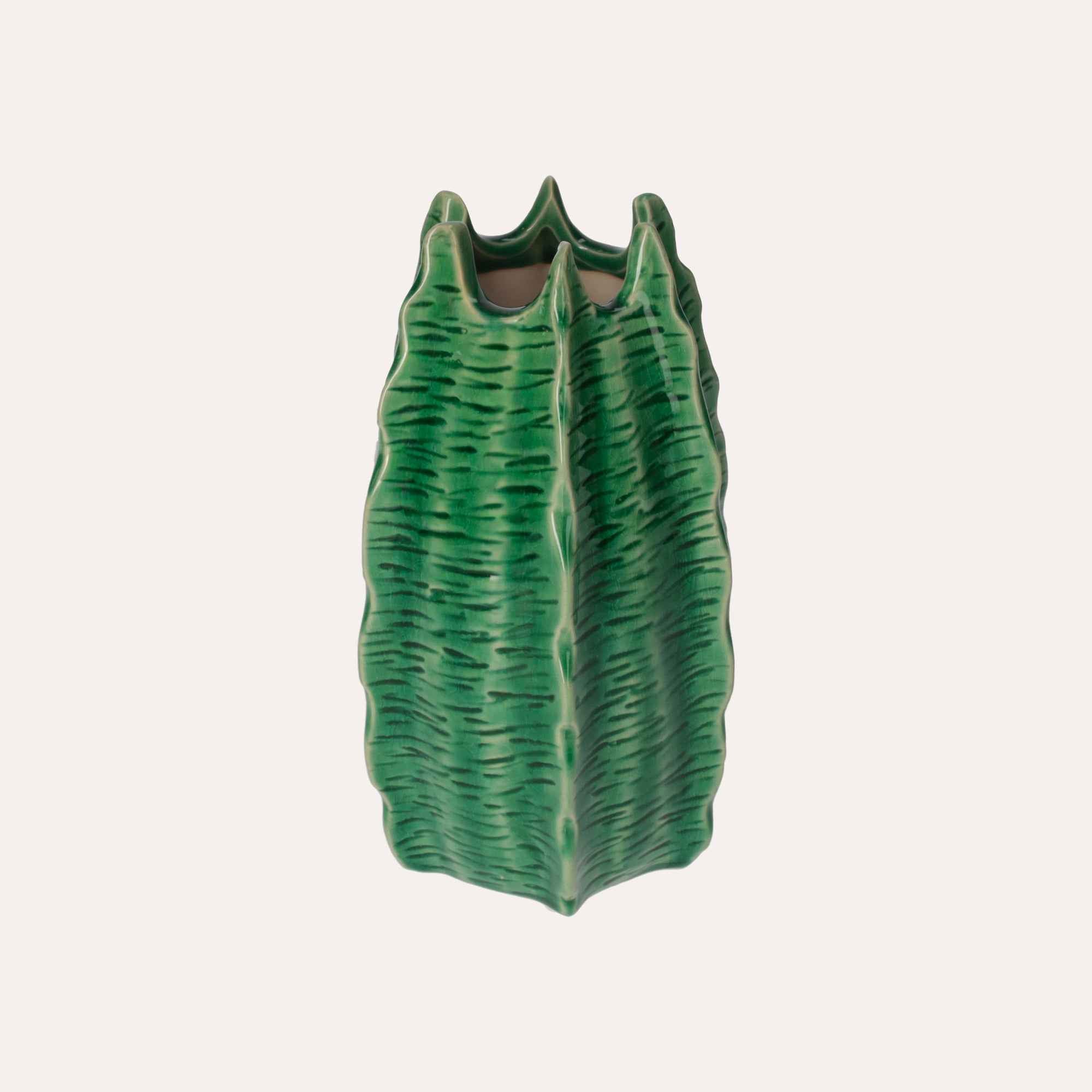 Vasetto Decorativo a Forma di Cactus in Ceramica