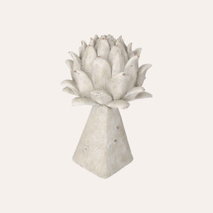 Bocciolo Decorativo Medio con Base Quadra in Resina H30x20 cm – Stile Shabby Chic