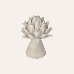 Bocciolo Decorativo Piccolo in Resina Grigio Anticato H22x17 cm – Stile Shabby Chic