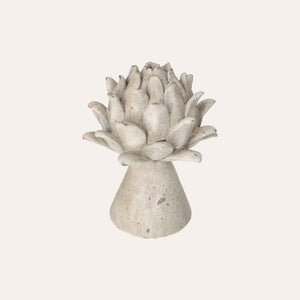Bocciolo Decorativo Piccolo in Resina Grigio Anticato H22x17 cm – Stile Shabby Chic