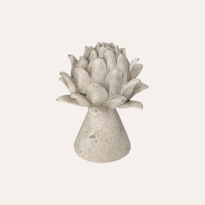 Bocciolo Decorativo Piccolo in Resina Grigio Anticato H22x17 cm – Stile Shabby Chic