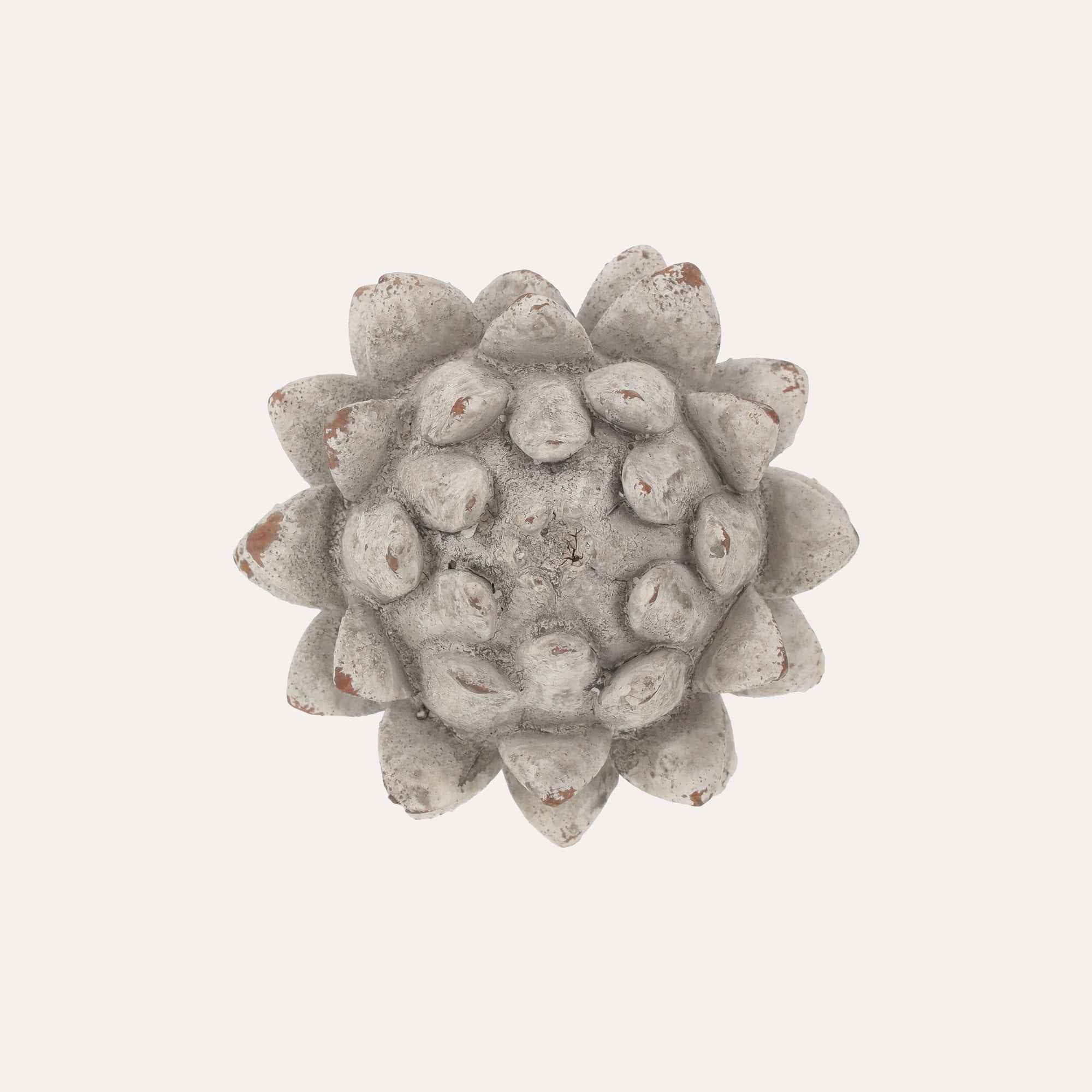 Bocciolo Decorativo Piccolo in Resina Grigio Anticato H22x17 cm – Stile Shabby Chic