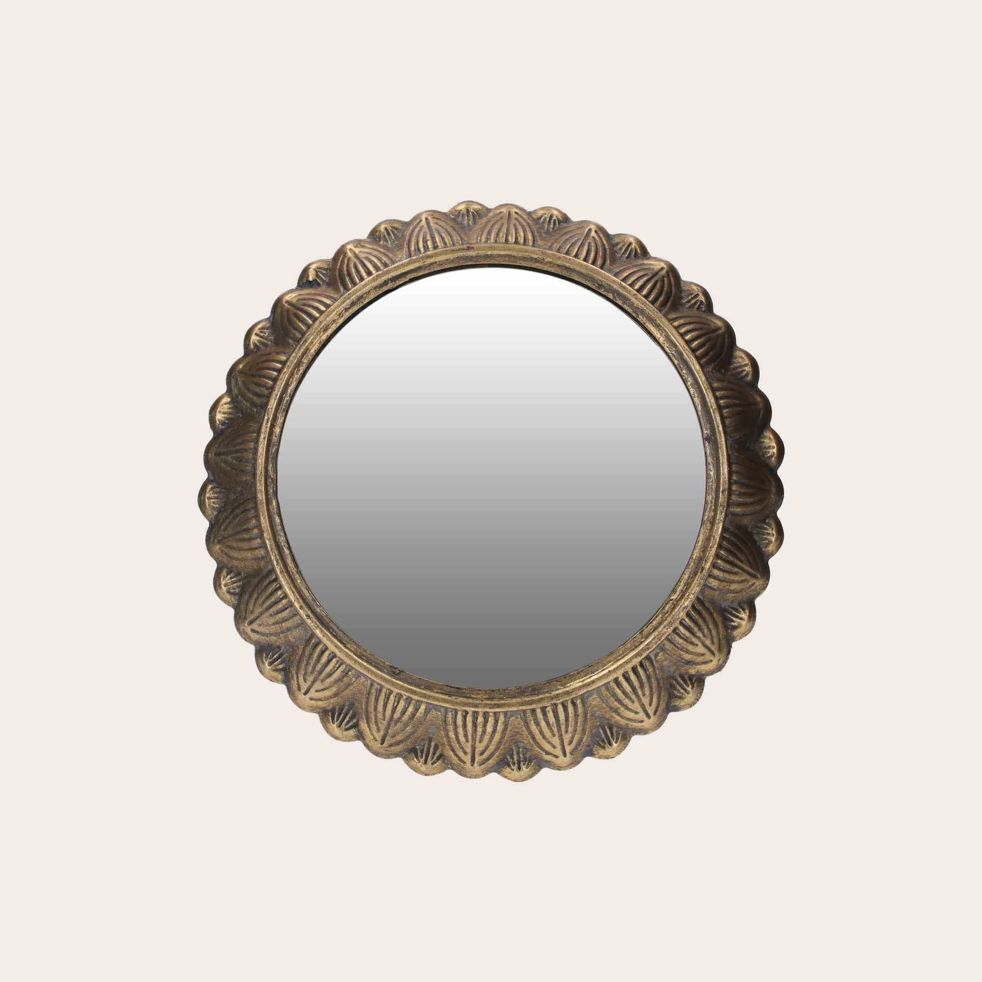 Specchio Rotondo da Appoggio in Stile Vintage Dorato – Decorazione Elegante per Casa