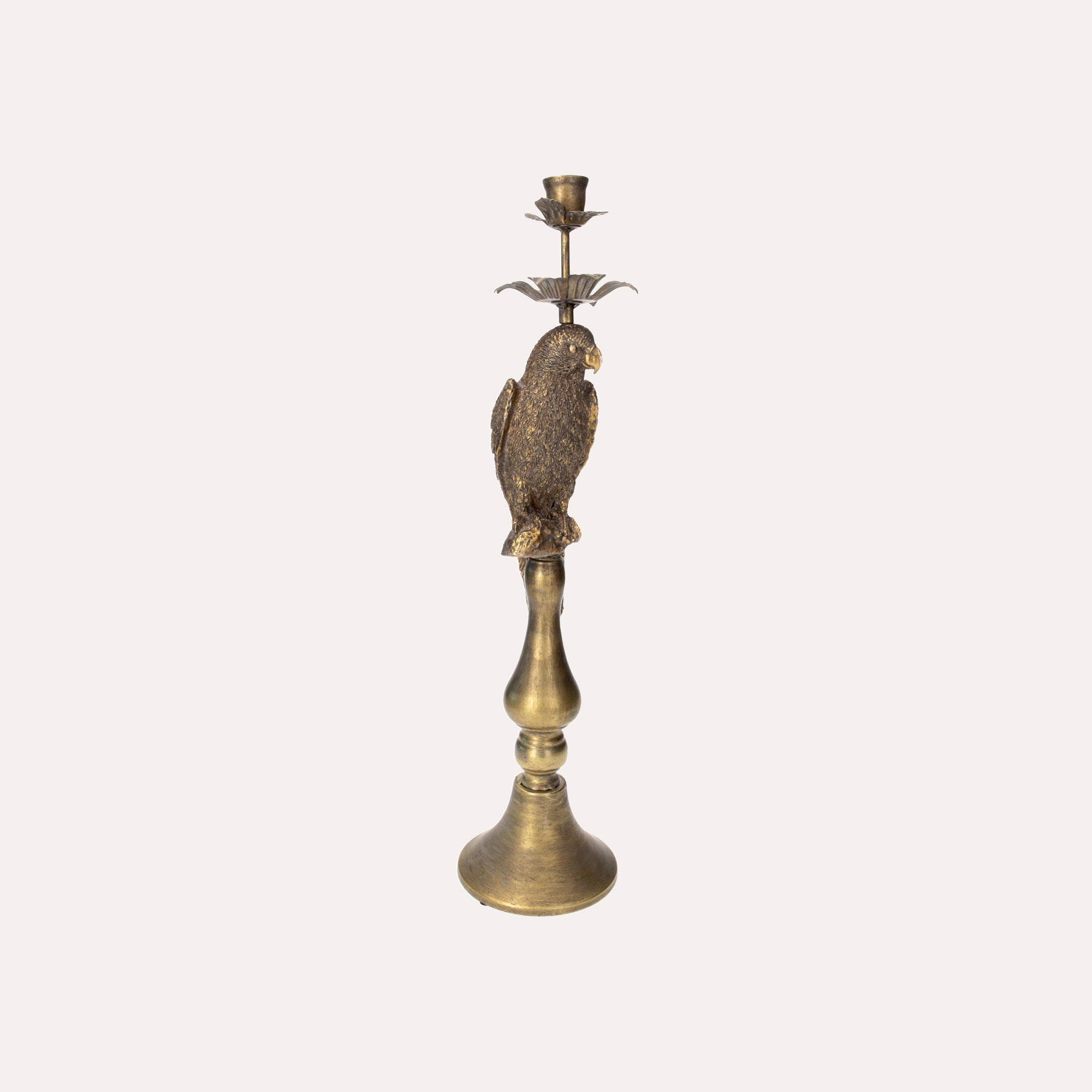 Decorative Parrot-Shaped Gold Metal Candelabra H50 cm