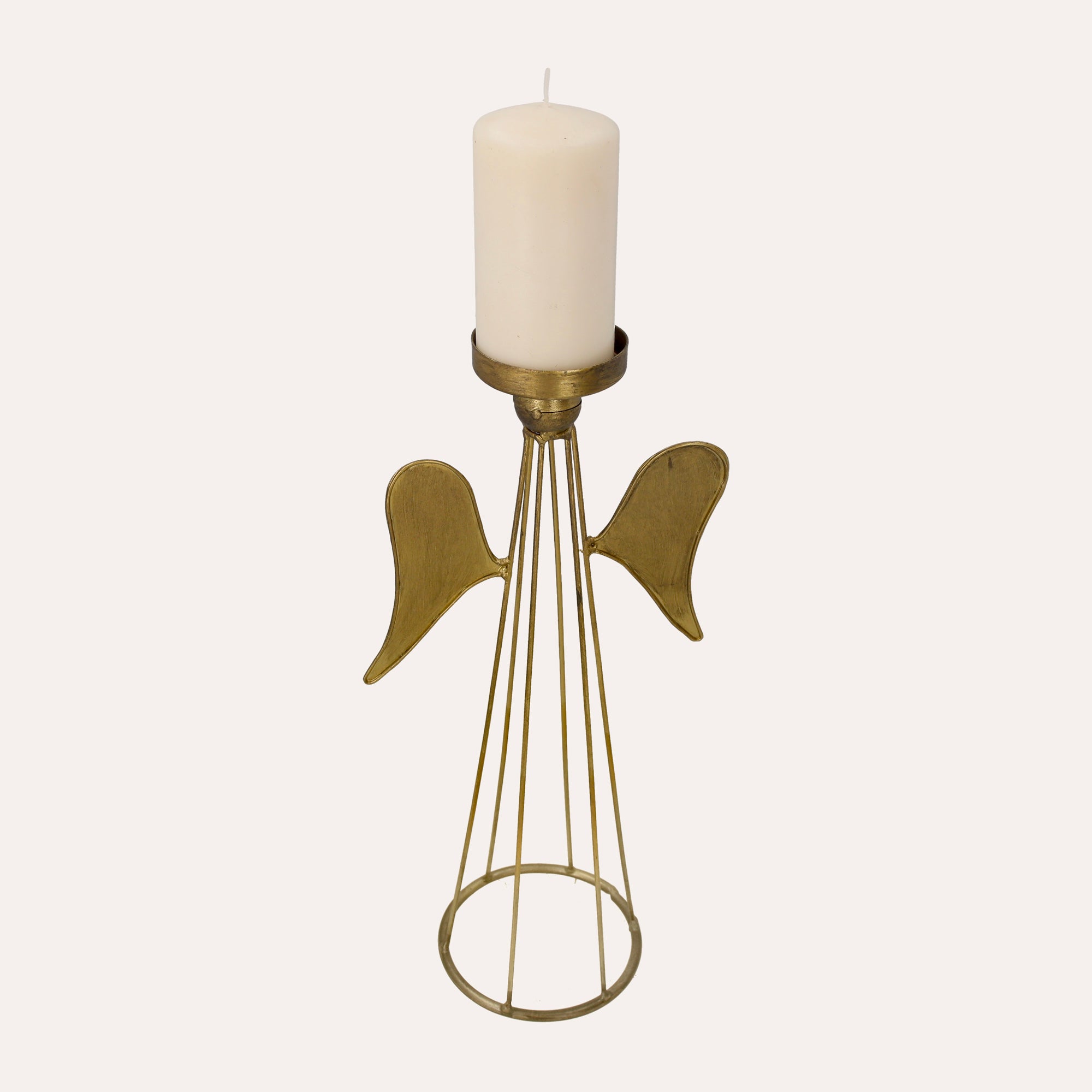 Gold Metal Angel Shaped Candle Holder