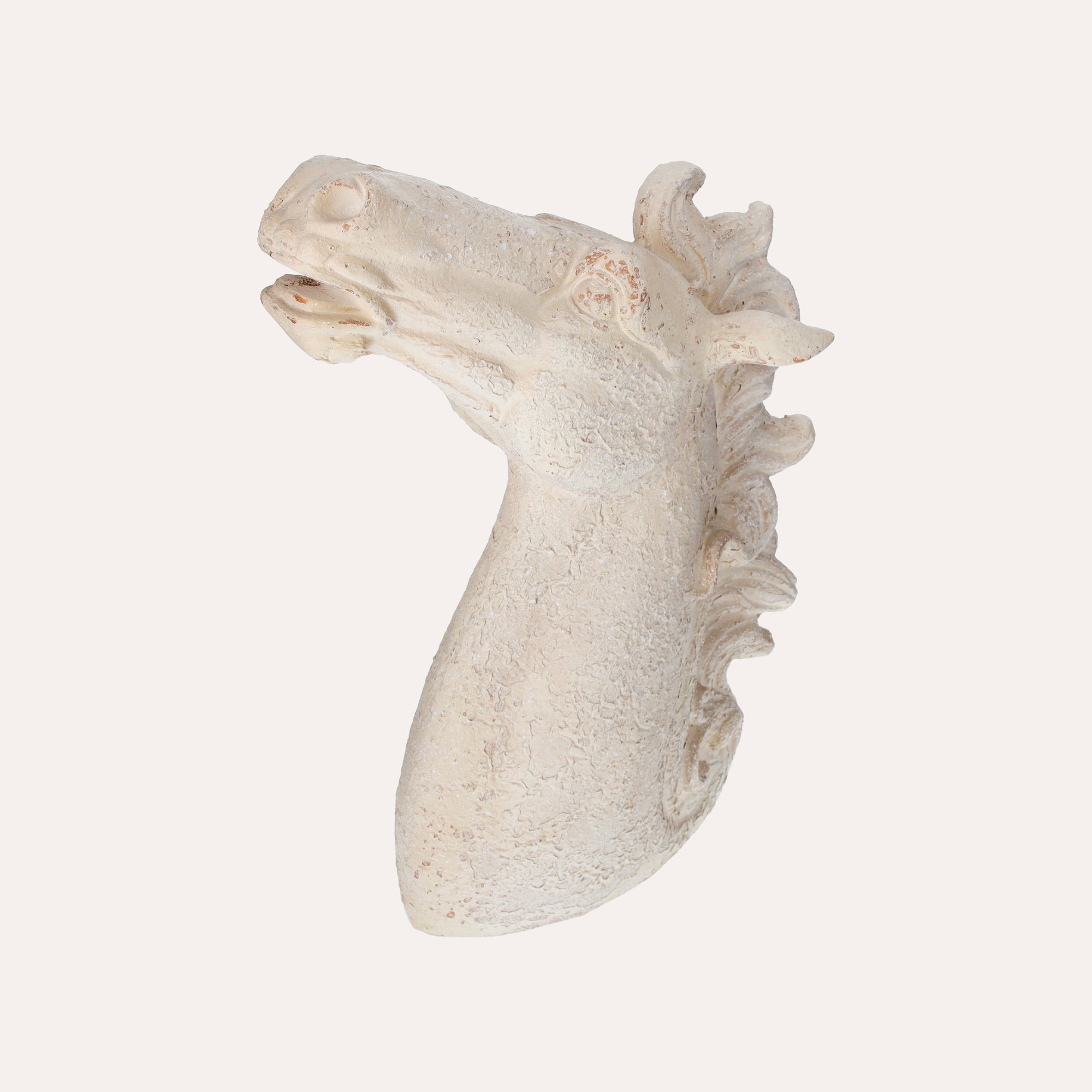Scultura Testa di Cavallo in Resina Bianco 53x40x15 cm