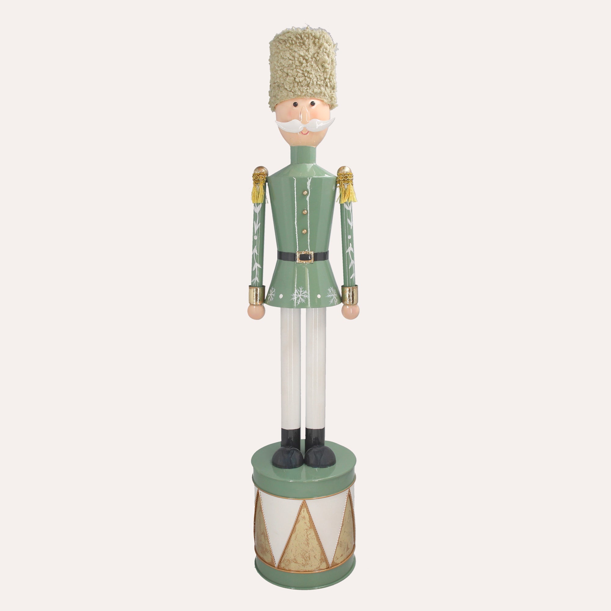 Soldatino Natalizio con Tamburo in Latta colore verde – H 50 cm