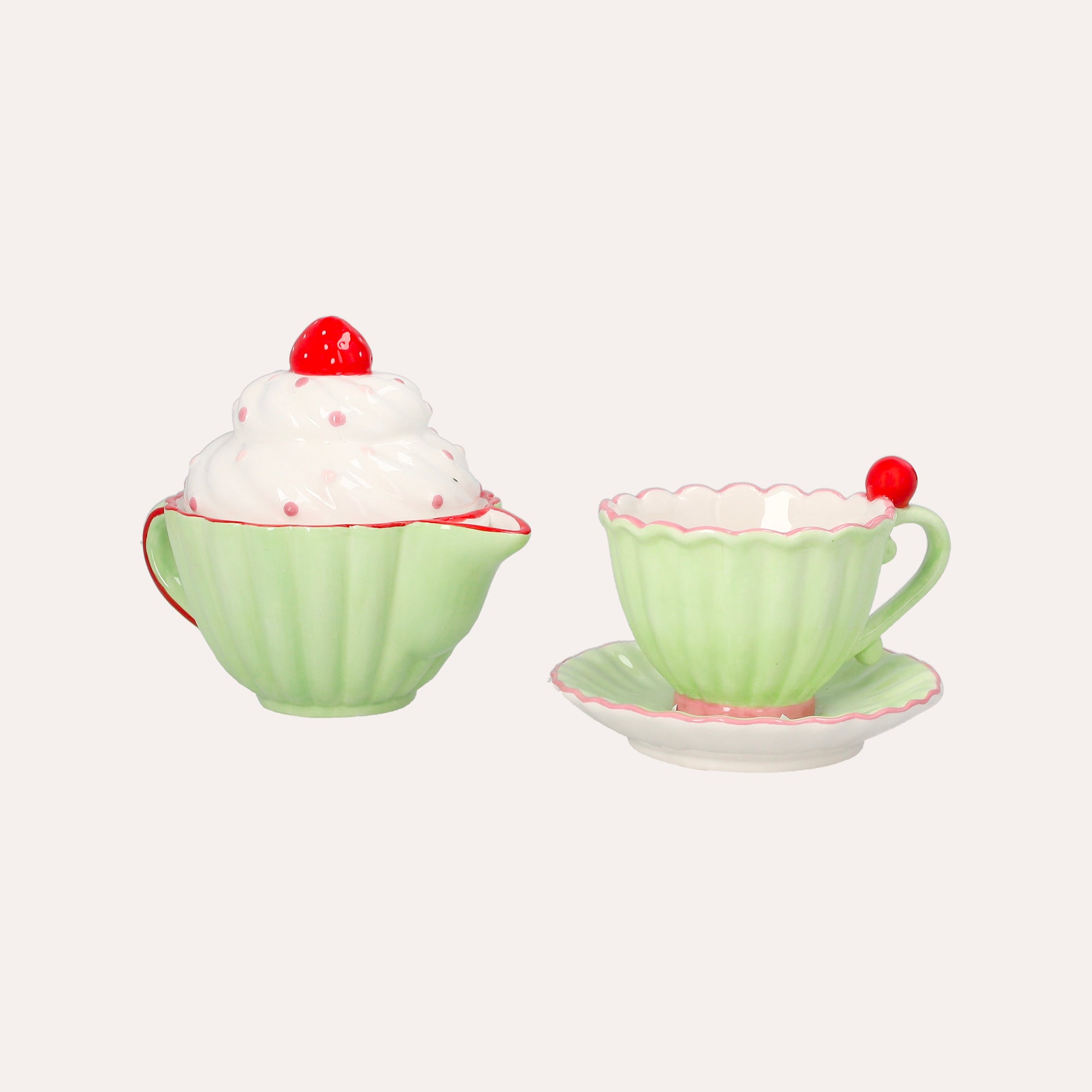 Set Tazzina e Teiera in Ceramica  D.12x8 / D.16x14 cm