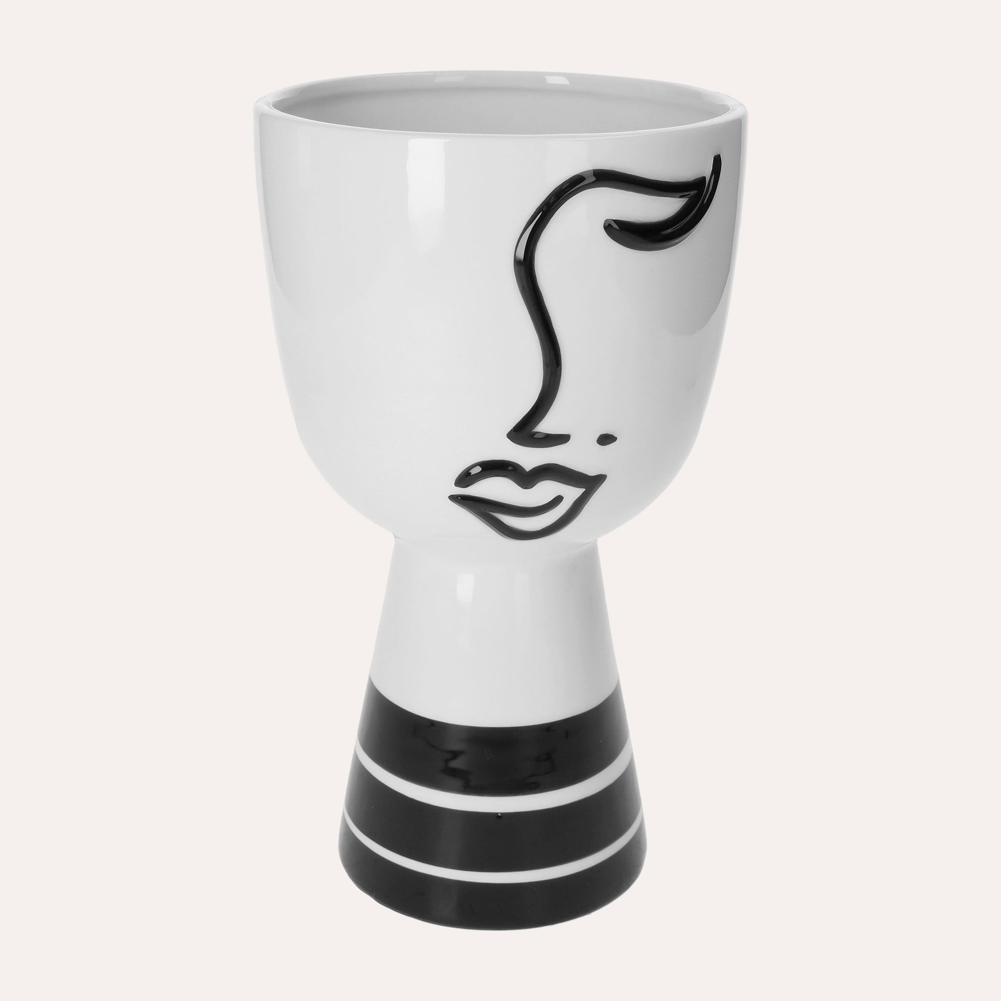 Abstract Head Shaped Ceramic Vase with Eye
