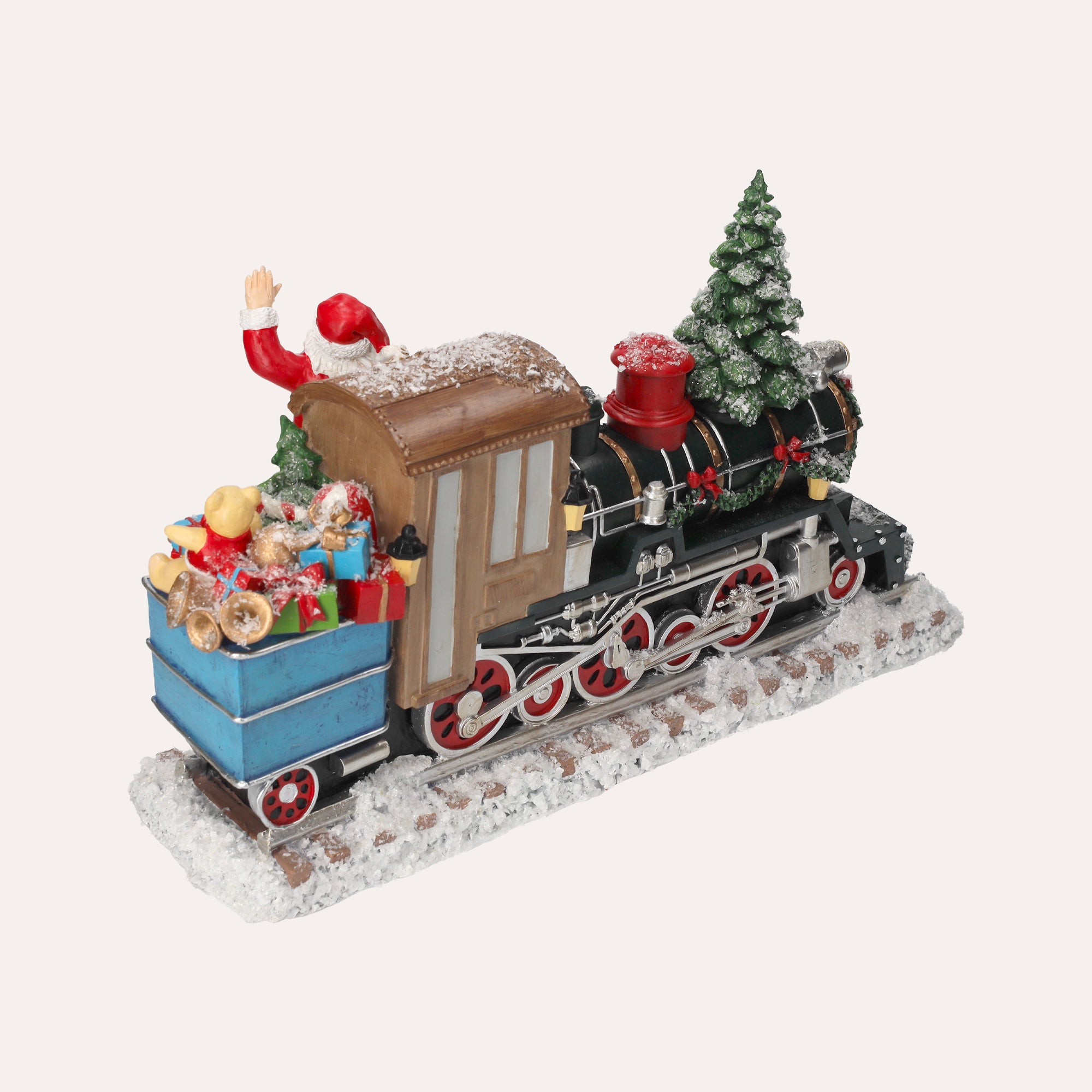 Christmas Train Statue with Santa Claus
