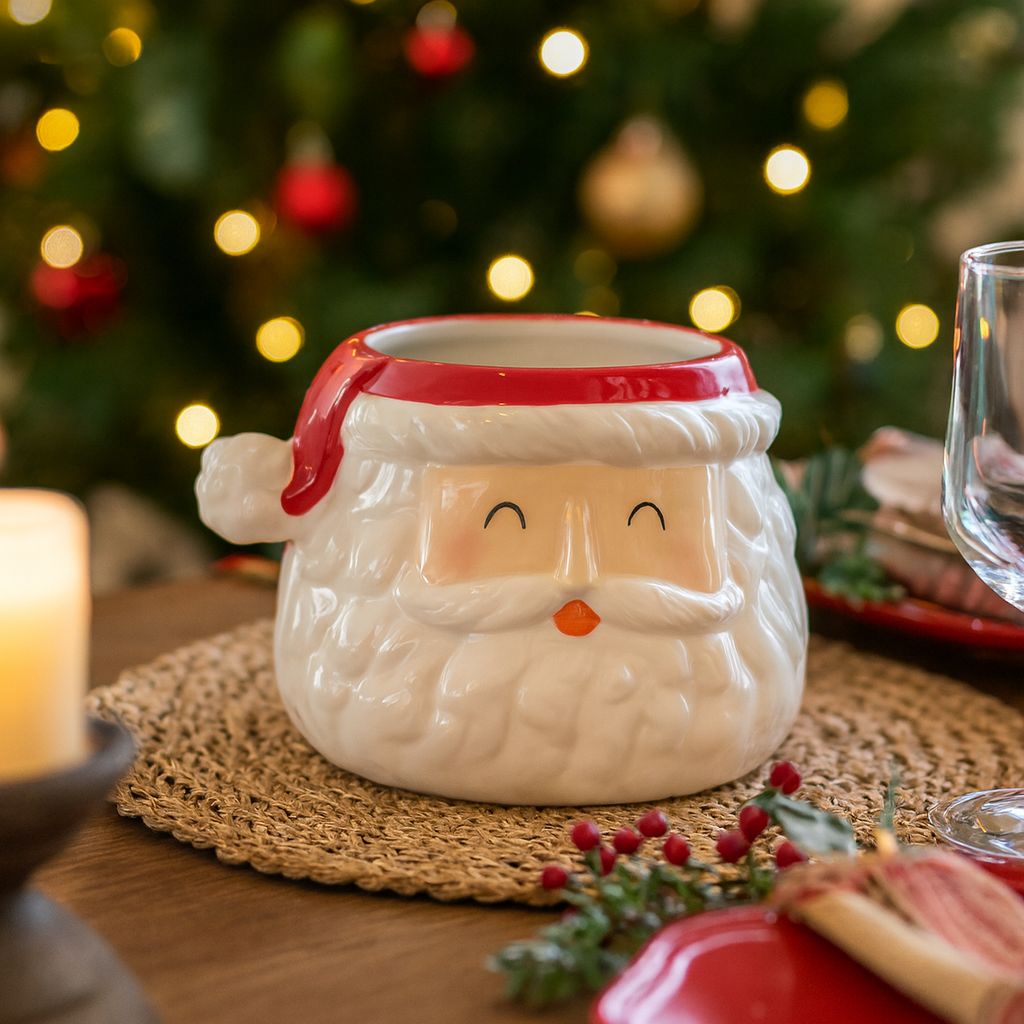 Ceramic Christmas Nutcracker Santa Shaped