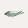Juego de 2 platos de entrada de pescado de cristal verde 25x12 cm