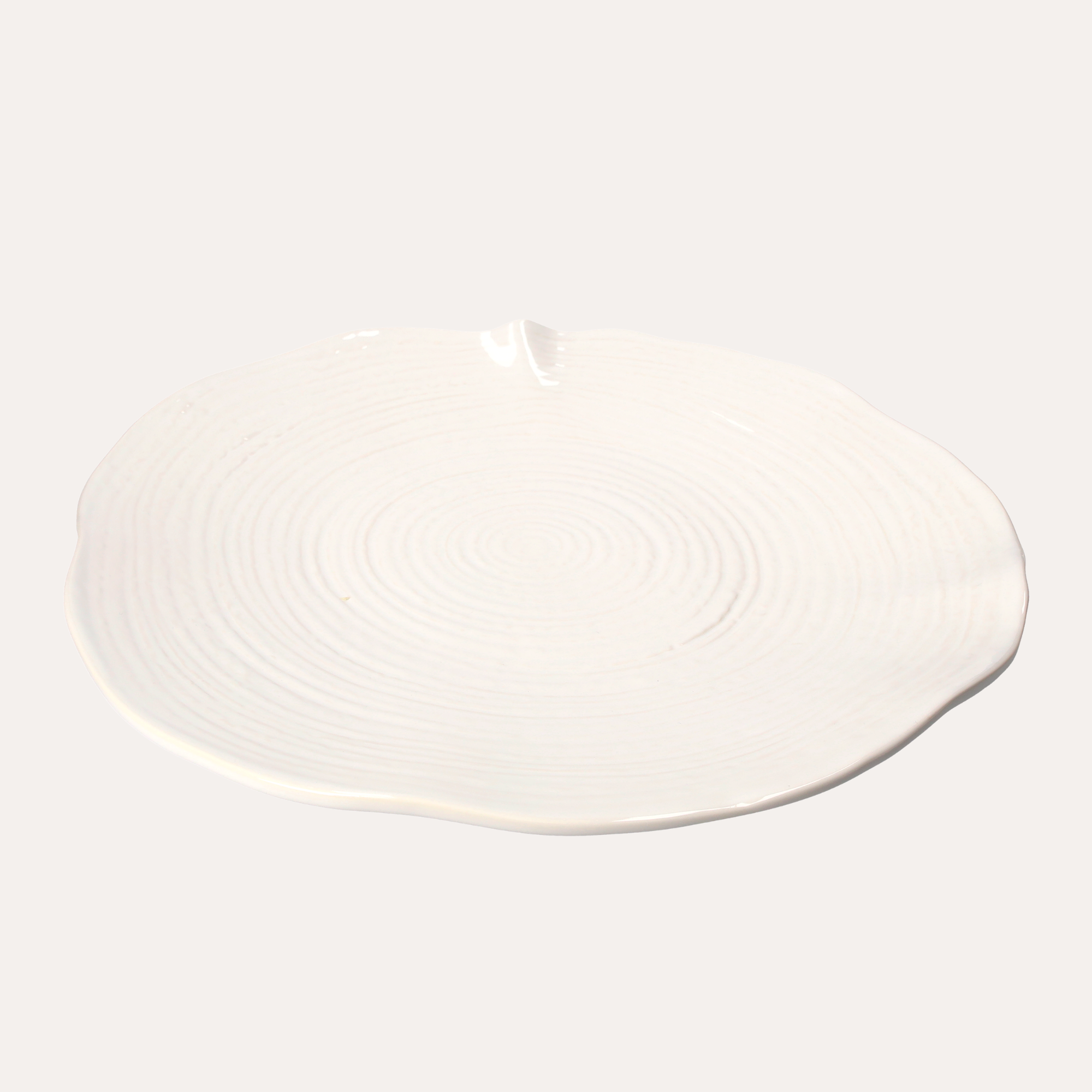Piatto grande da portata in ceramica bianca 41 cm H4